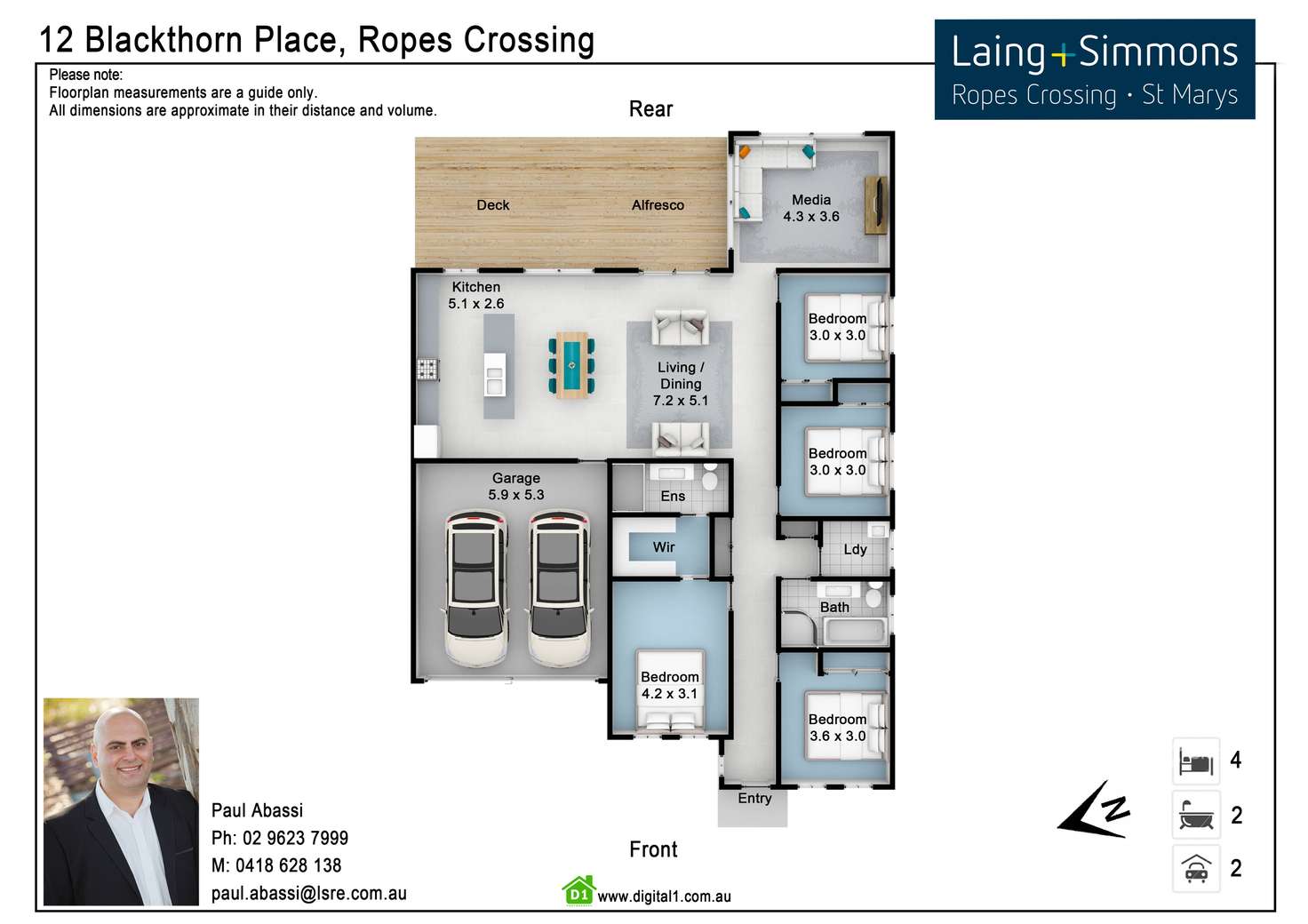 Floorplan of Homely house listing, 12 Blackthorn Place, Ropes Crossing NSW 2760