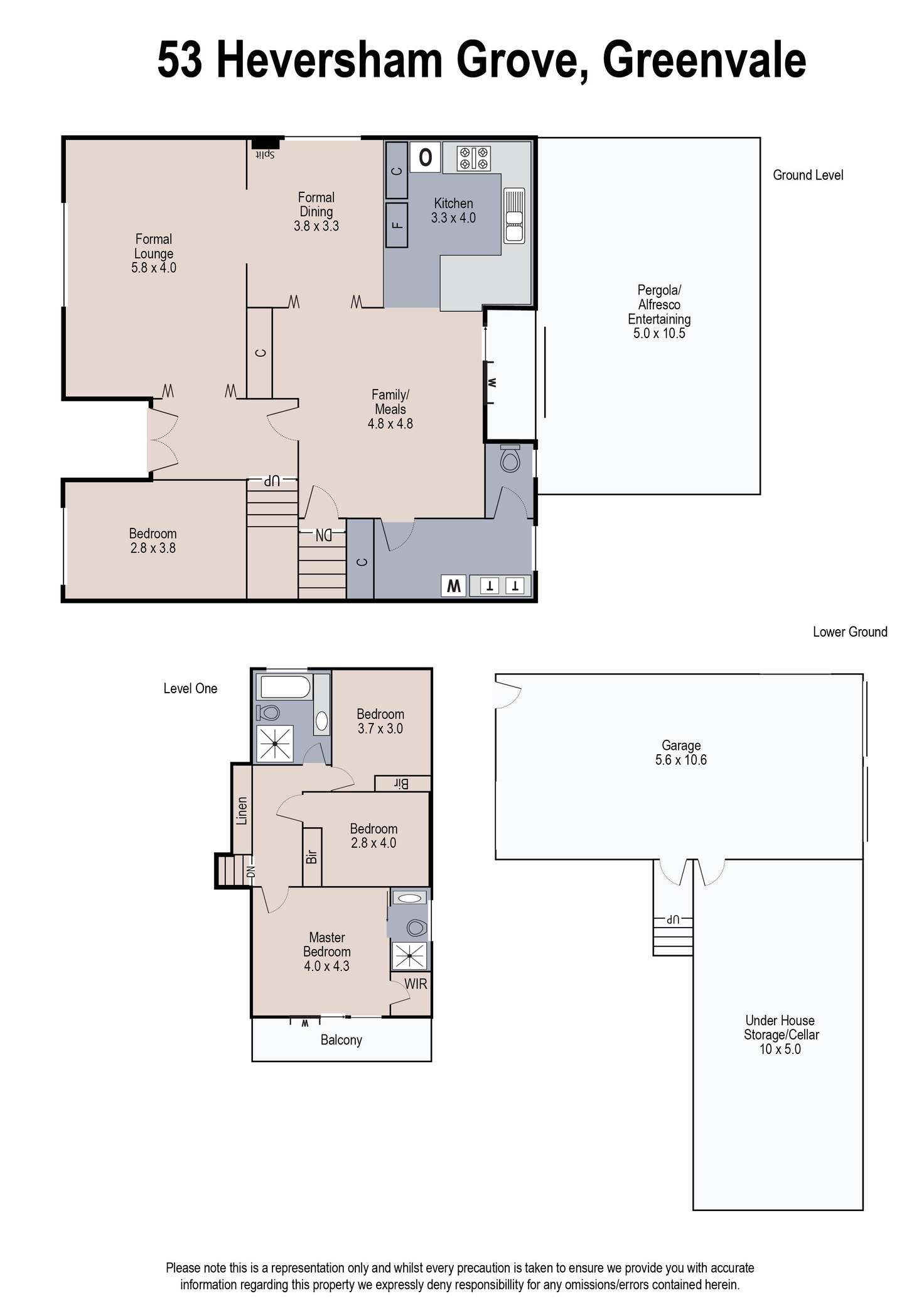 Floorplan of Homely house listing, 53 Heversham Grove, Greenvale VIC 3059