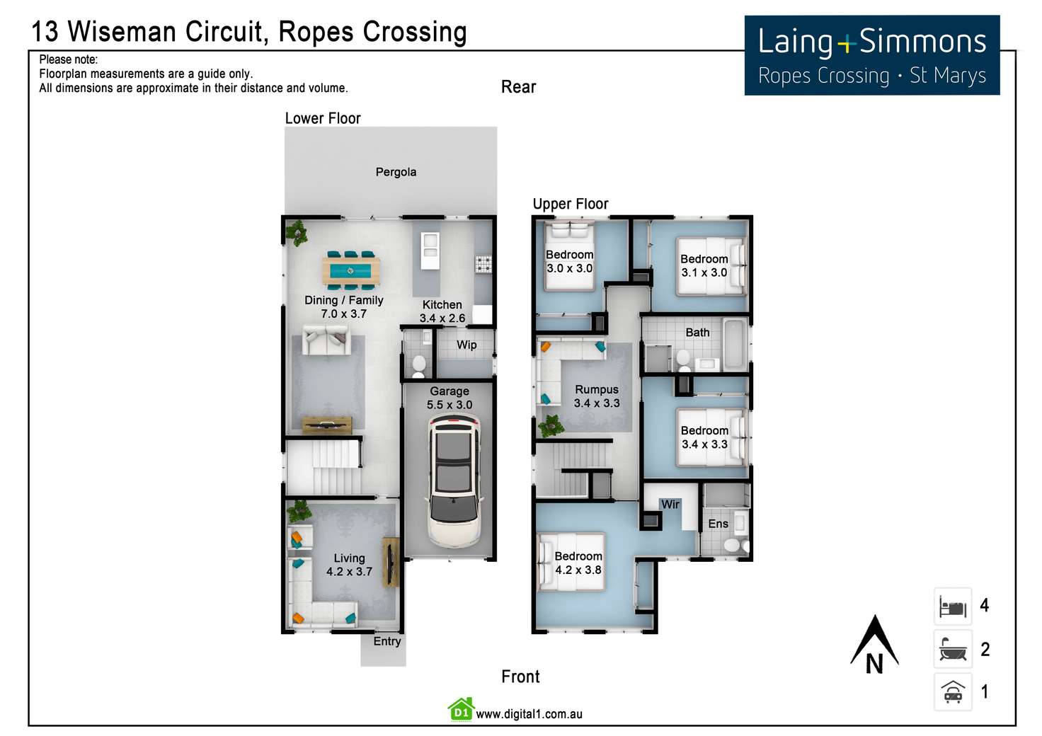 Floorplan of Homely house listing, 13 Wiseman Circuit, Ropes Crossing NSW 2760