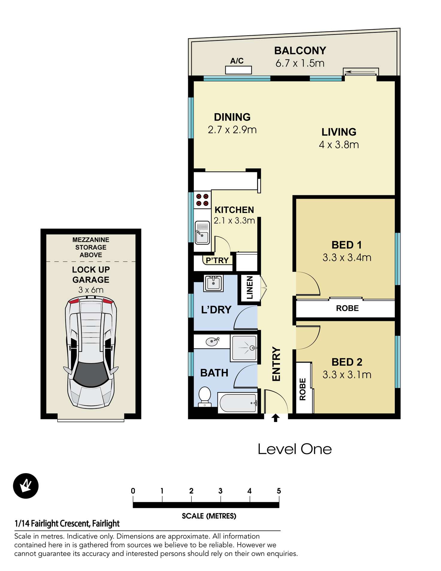 Floorplan of Homely unit listing, 1/14 Fairlight Crescent, Fairlight NSW 2094