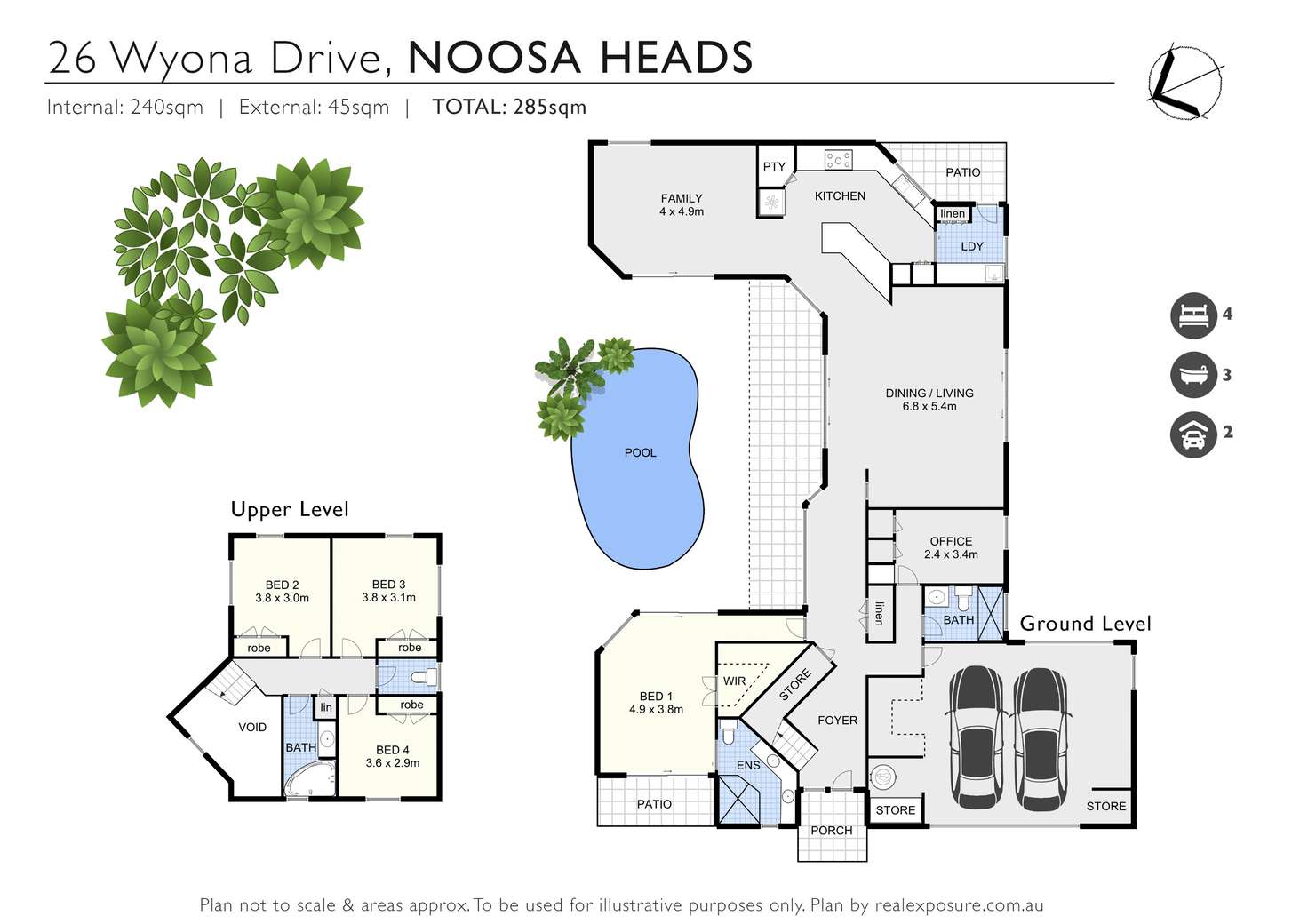 Floorplan of Homely house listing, 26 Wyona Drive, Noosa Heads QLD 4567