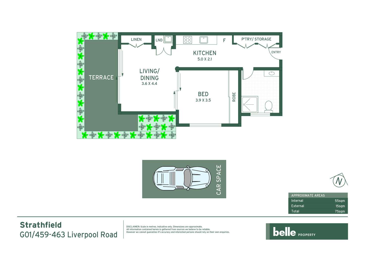 Floorplan of Homely apartment listing, G01/459-463 Liverpool Road, Strathfield NSW 2135