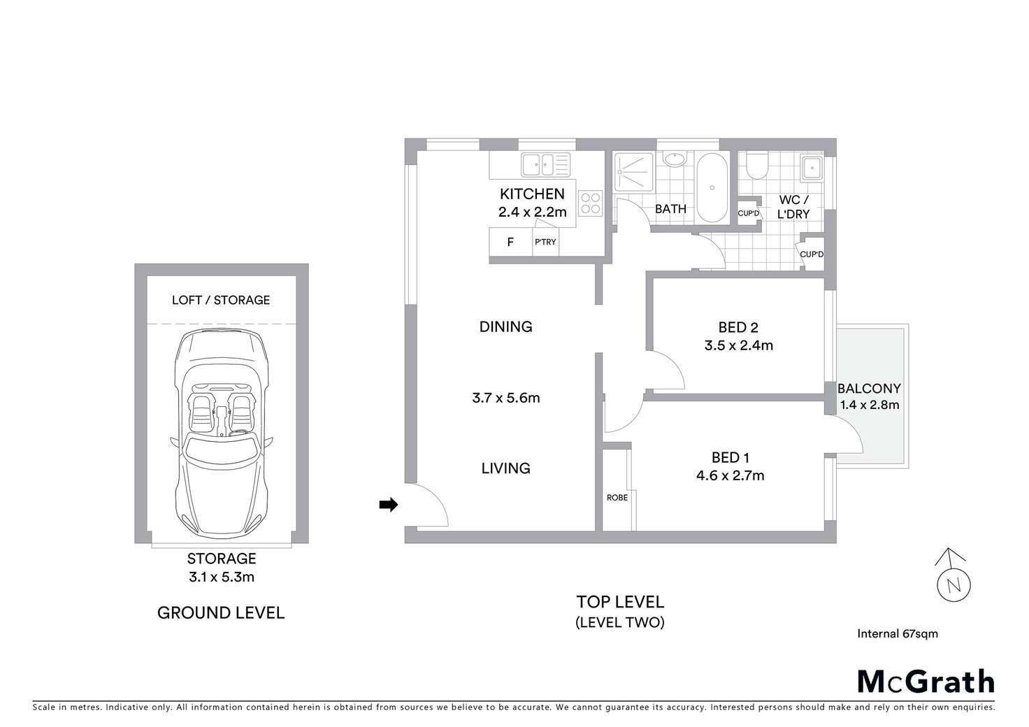 Floorplan of Homely apartment listing, 6/65 Elouera Road, Cronulla NSW 2230