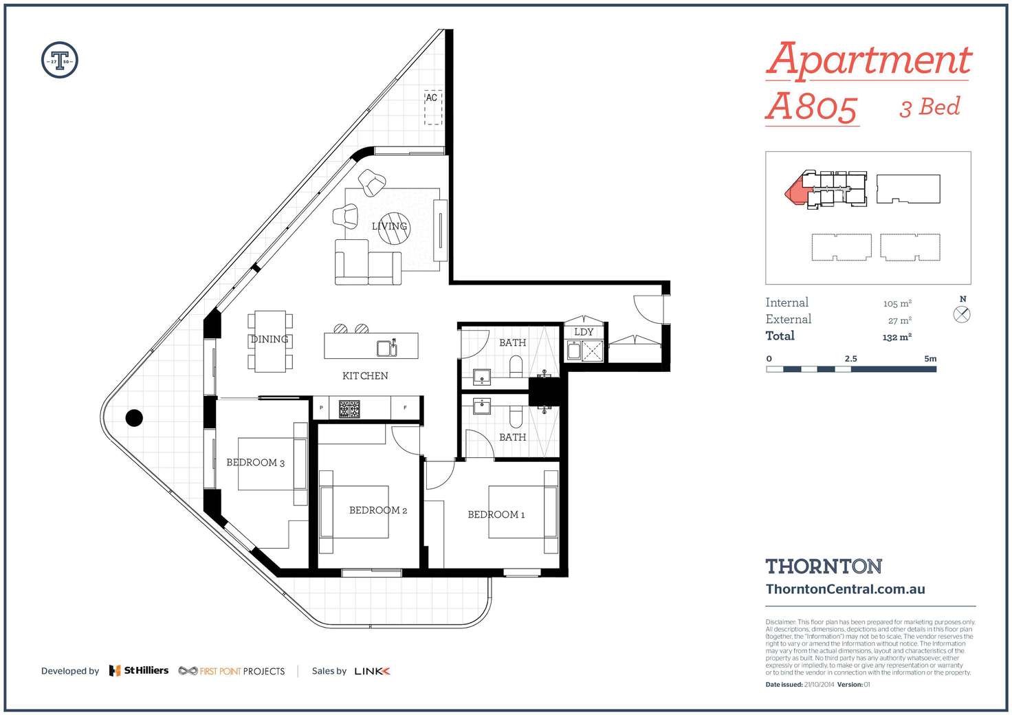 Floorplan of Homely apartment listing, 805/101A Lord Sheffield Circuit, Penrith NSW 2750