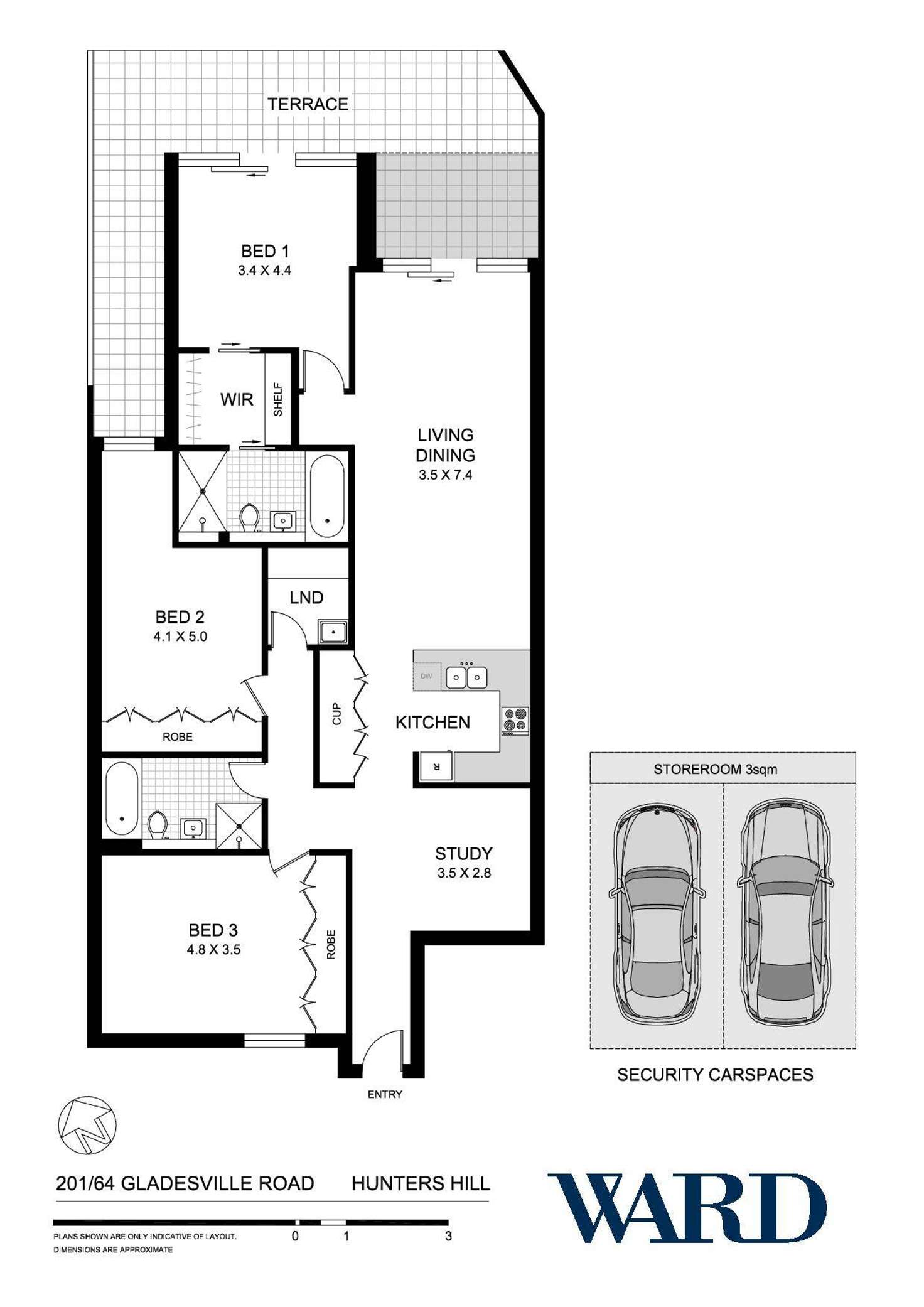 Floorplan of Homely apartment listing, 201/64 Gladesville Road, Hunters Hill NSW 2110