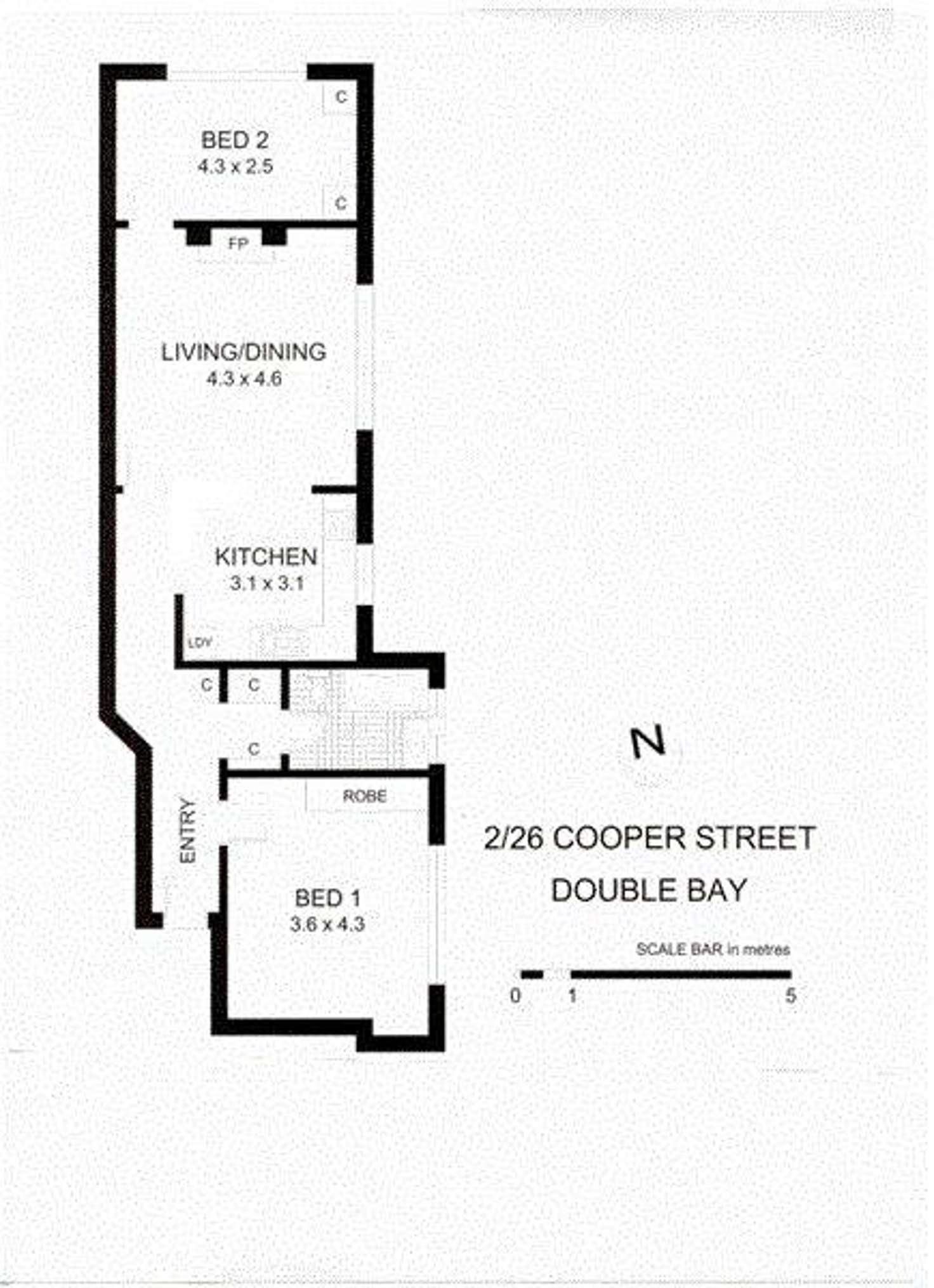 Floorplan of Homely apartment listing, 2/26 Cooper Street, Double Bay NSW 2028