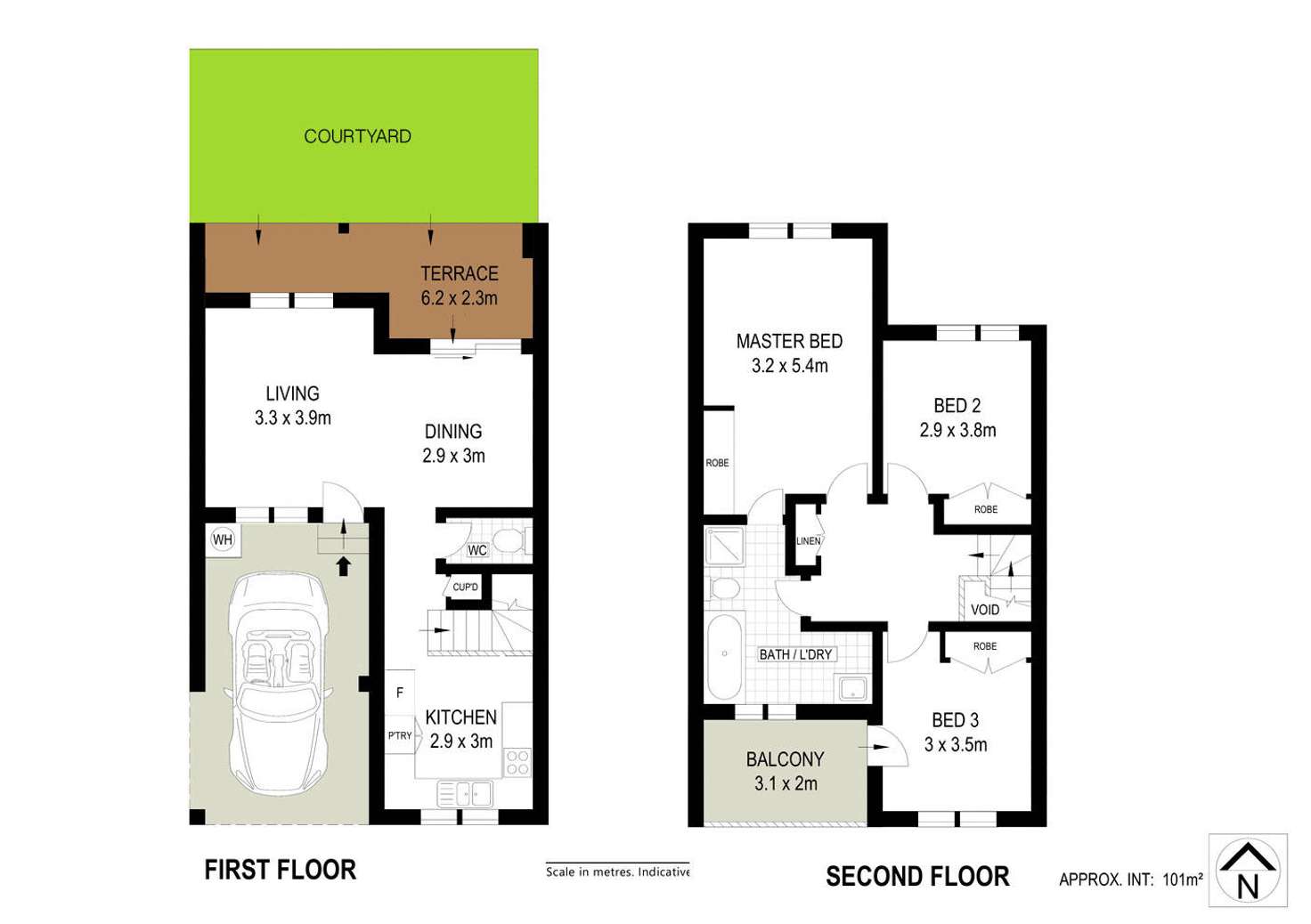 Floorplan of Homely townhouse listing, 5/21A Gordon Street, Rozelle NSW 2039