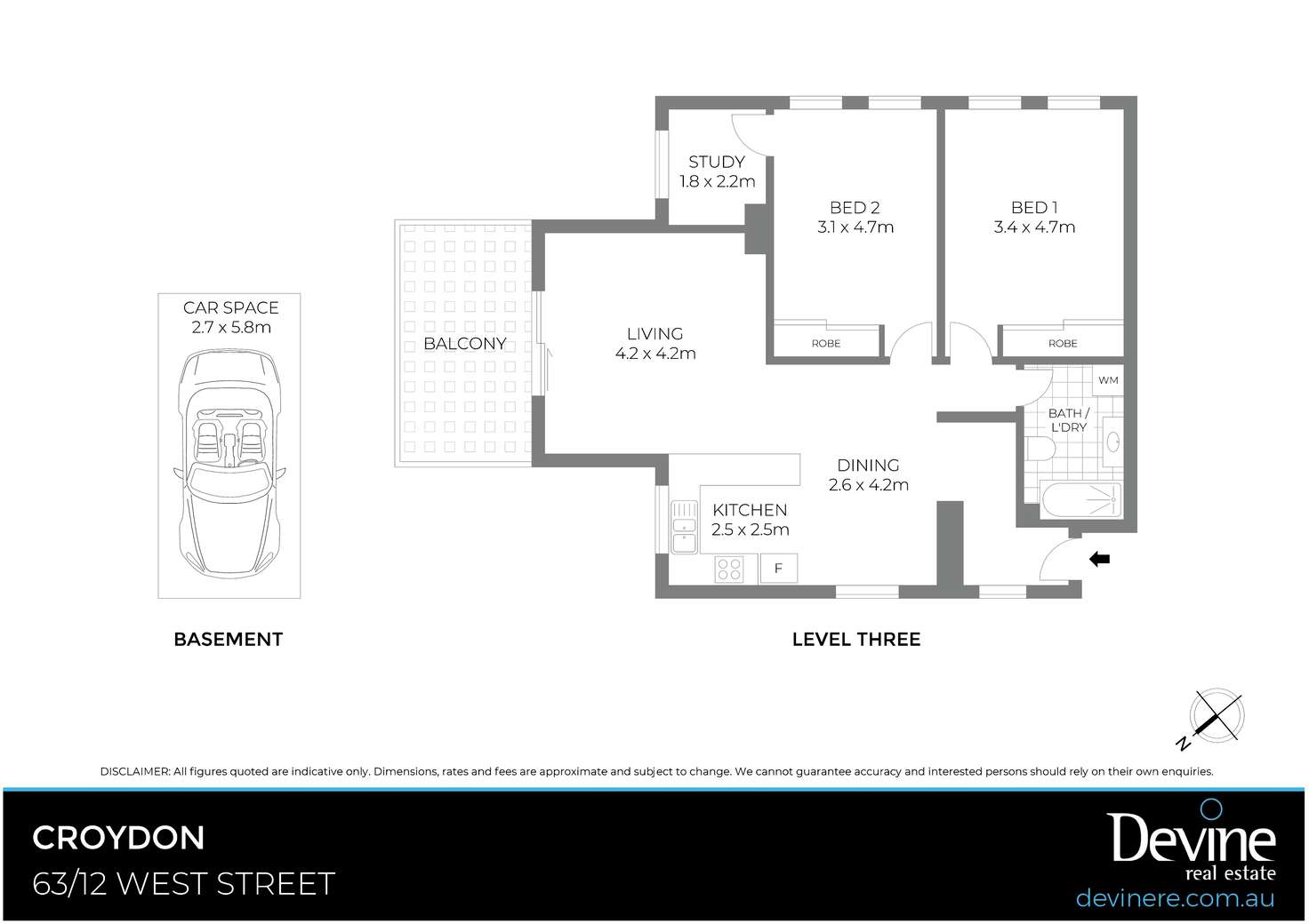 Floorplan of Homely apartment listing, 63/12 West Street, Croydon NSW 2132