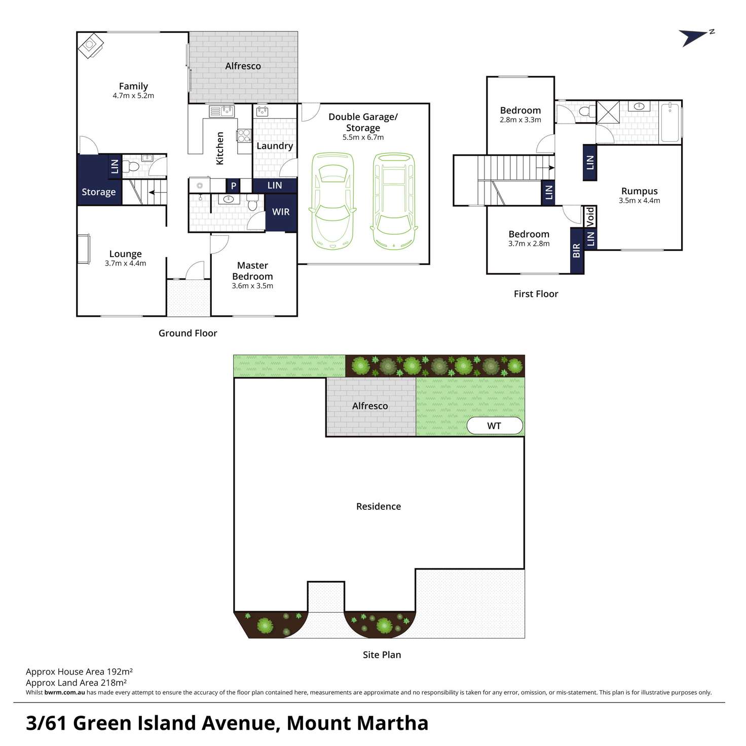 Floorplan of Homely townhouse listing, 3/61 Green Island Avenue, Mount Martha VIC 3934