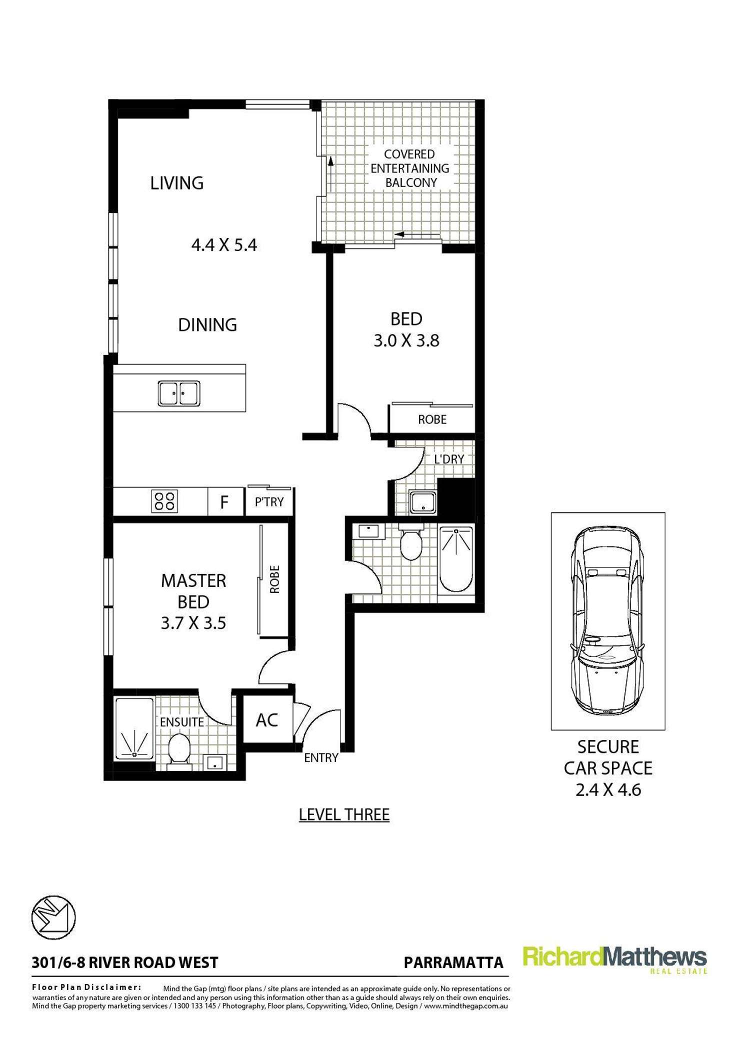 Floorplan of Homely apartment listing, 301/6-8 River Road, Parramatta NSW 2150