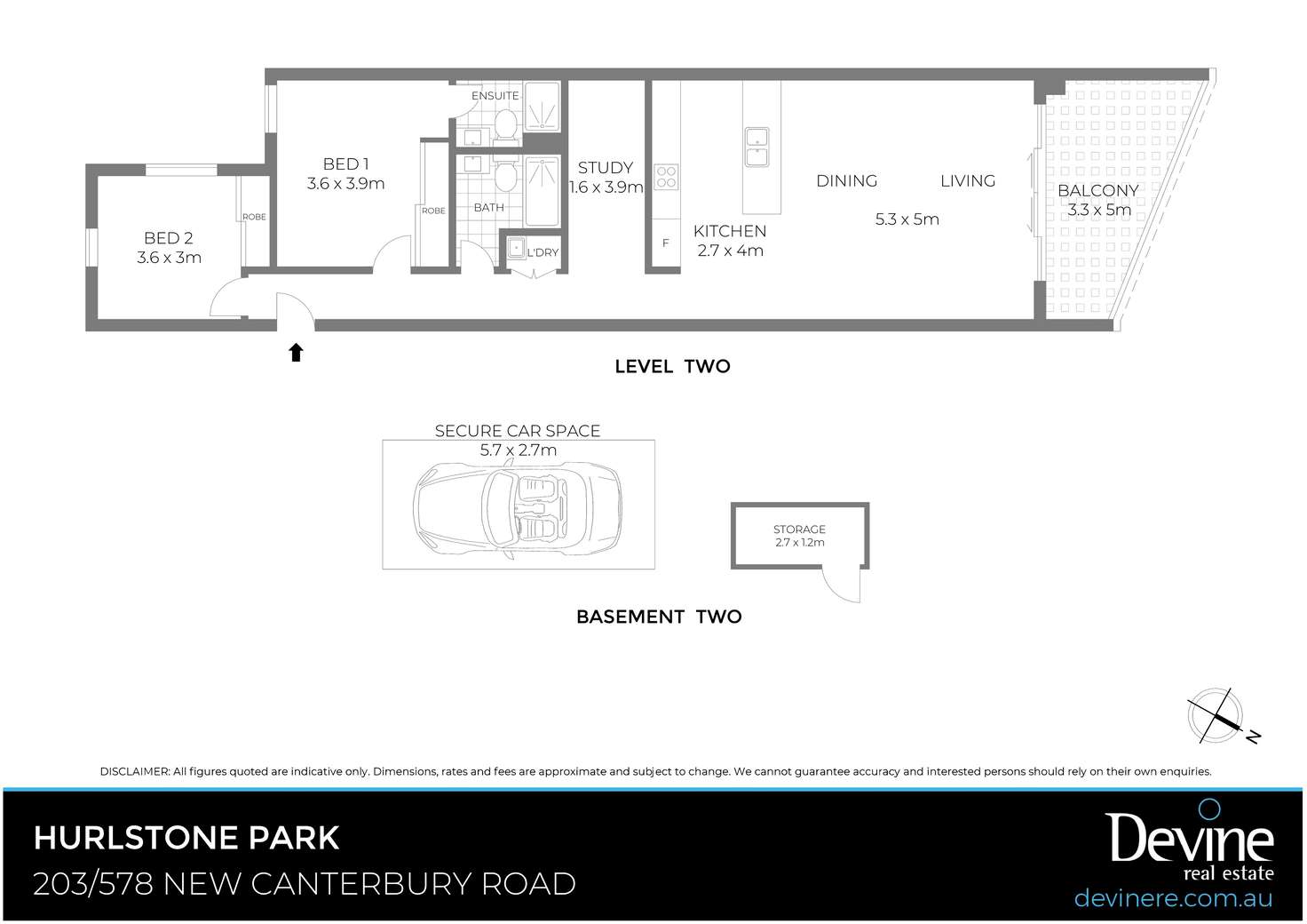 Floorplan of Homely apartment listing, 203/578 New Canterbury Road, Hurlstone Park NSW 2193