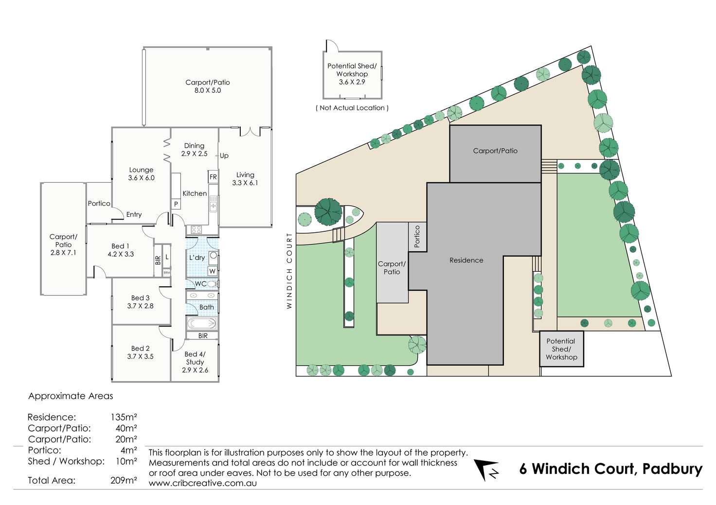 Floorplan of Homely house listing, 6 Windich Court, Padbury WA 6025