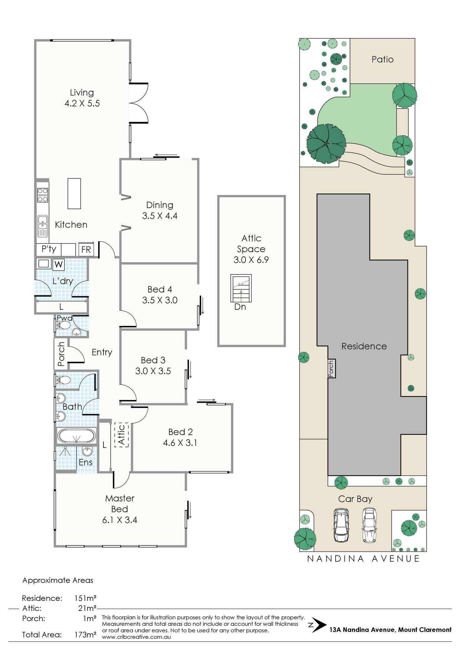 Floorplan of Homely house listing, 13A Nandina Avenue, Mount Claremont WA 6010
