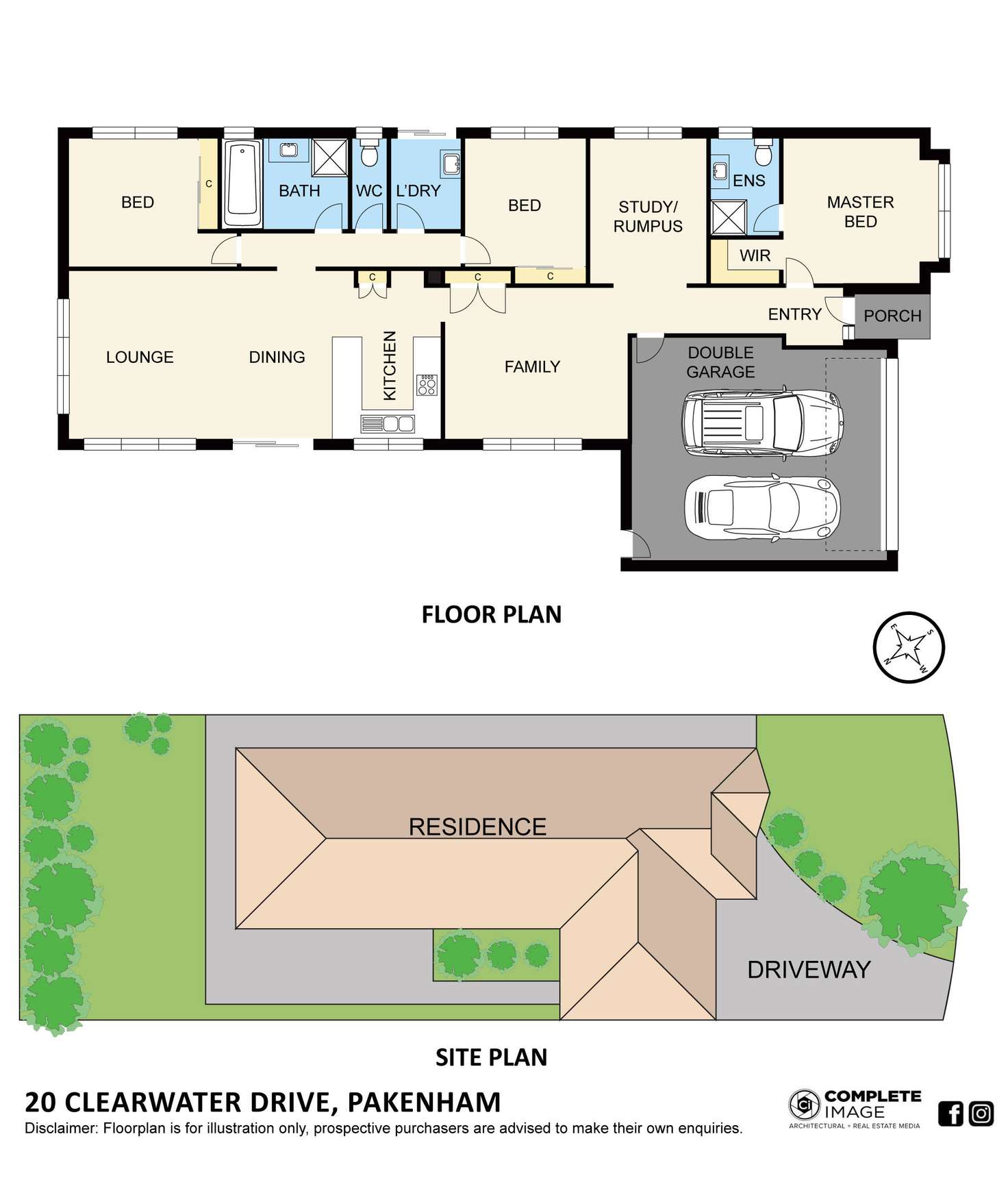 Floorplan of Homely house listing, 20 Clearwater Drive, Pakenham VIC 3810