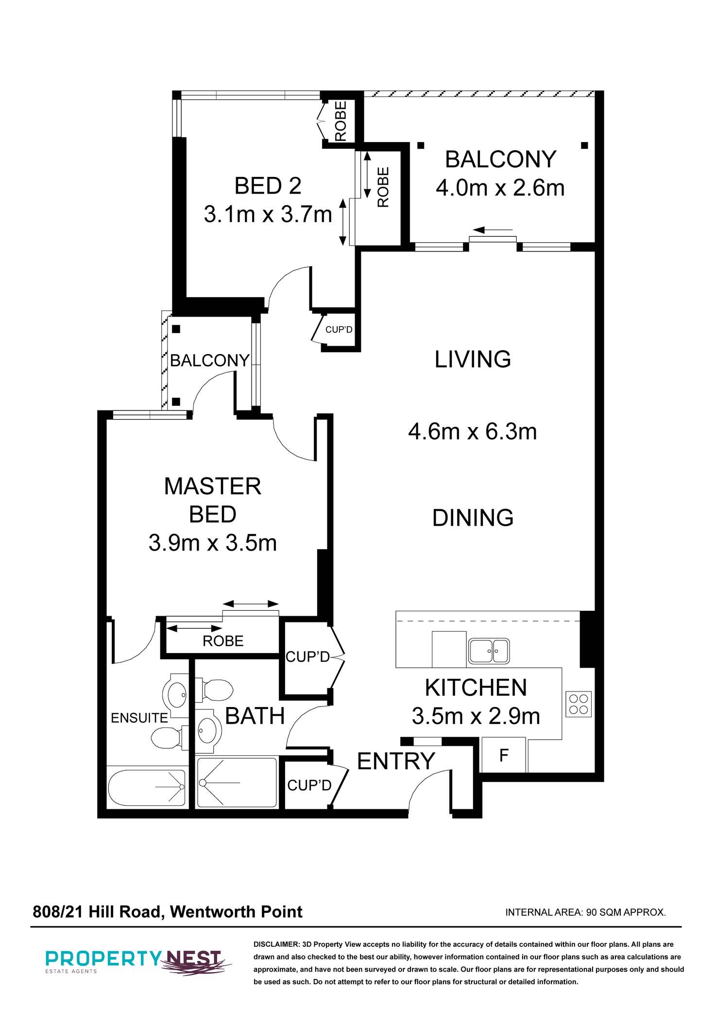 Floorplan of Homely apartment listing, 808/21 Hill Road, Wentworth Point NSW 2127