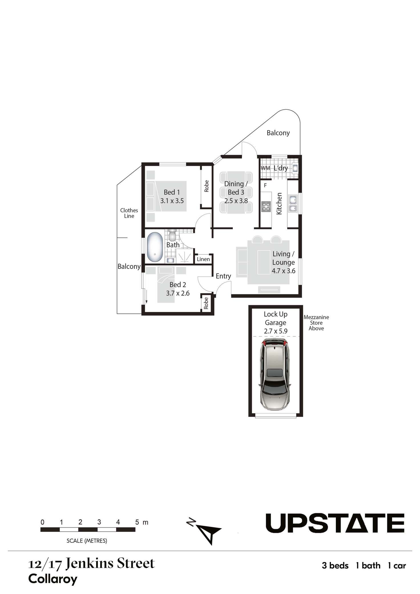 Floorplan of Homely unit listing, 12/17 Jenkins Street, Collaroy NSW 2097