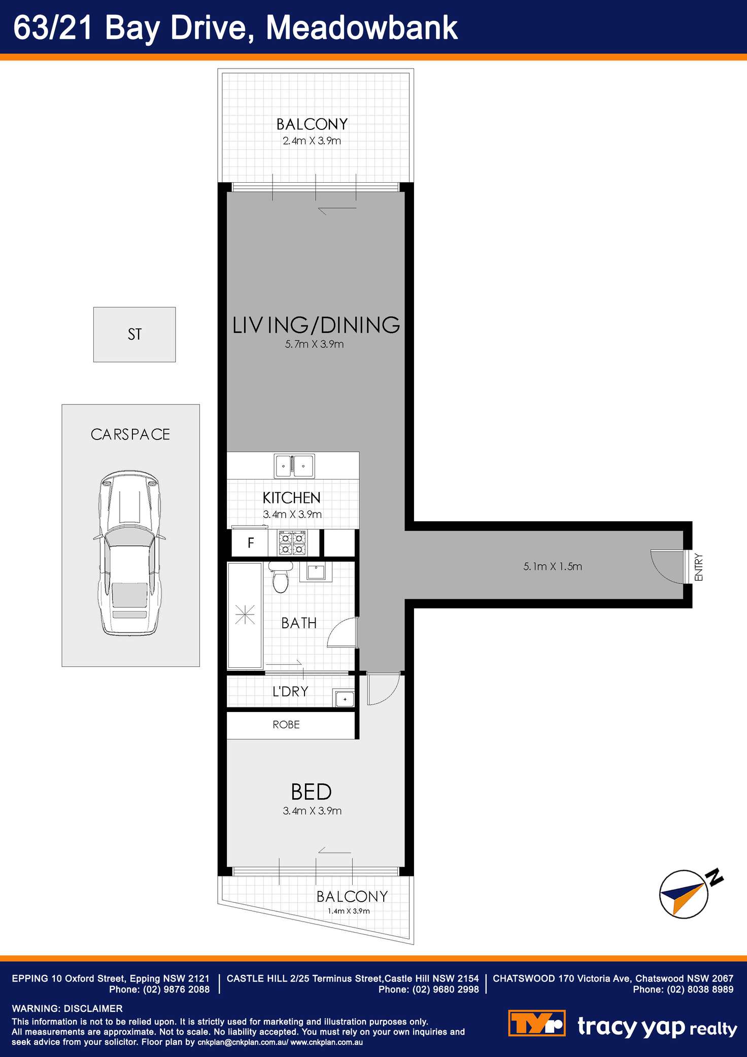 Floorplan of Homely apartment listing, 63/21 Bay Drive, Meadowbank NSW 2114