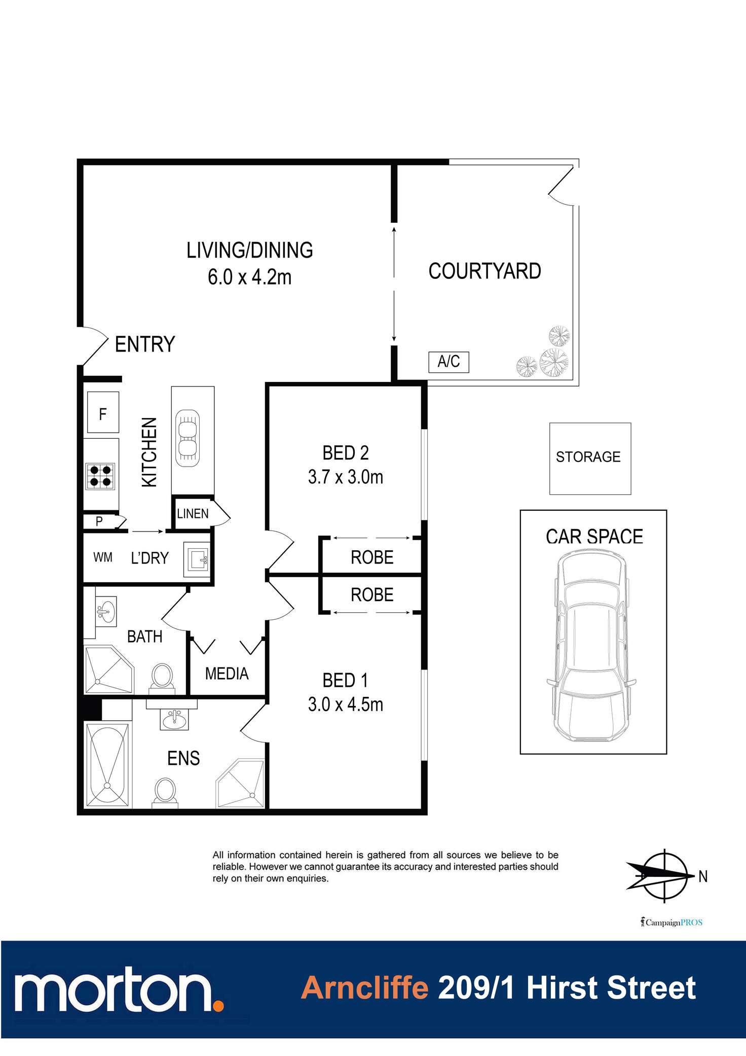 Floorplan of Homely apartment listing, 209/1 Hirst Street, Arncliffe NSW 2205