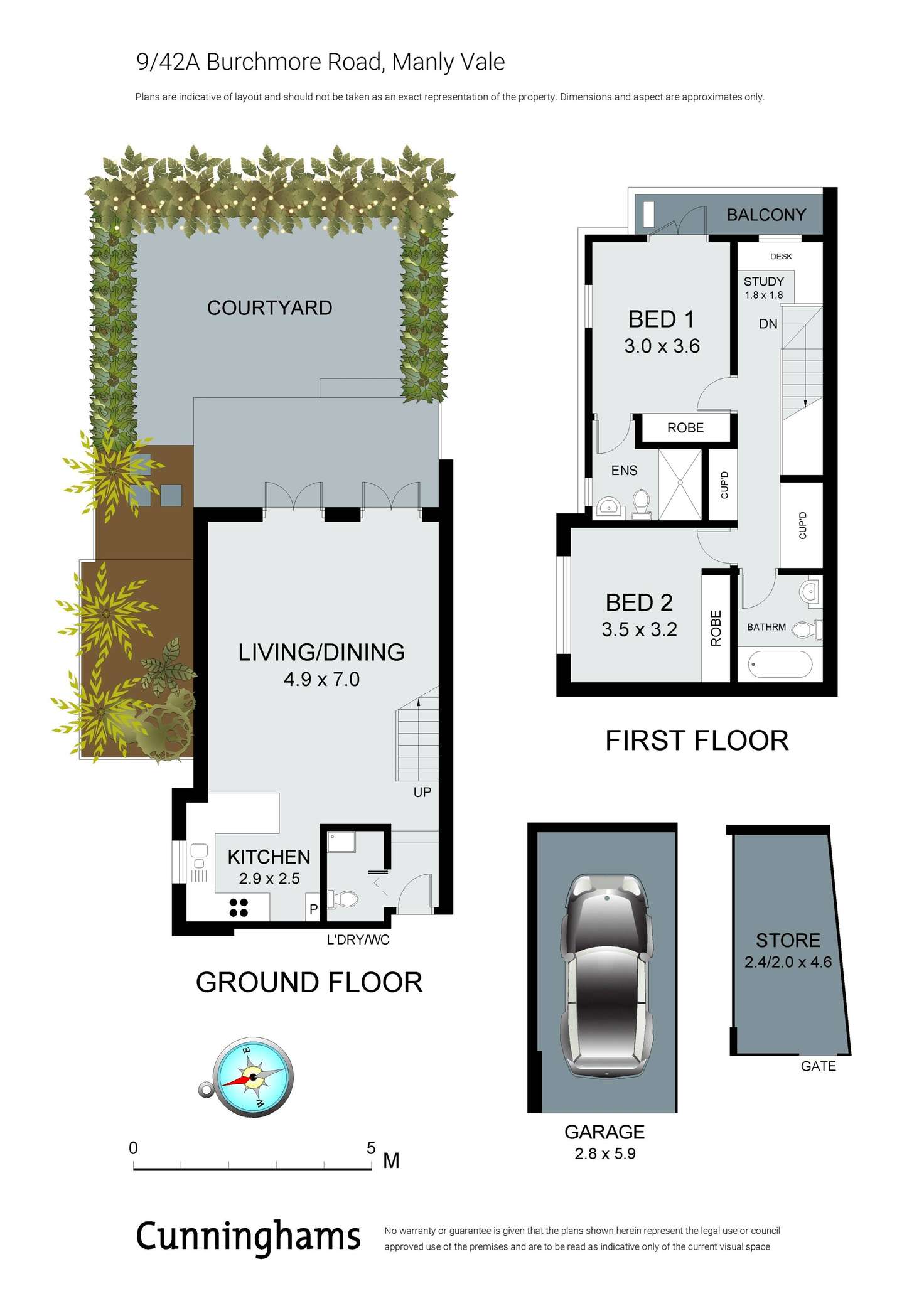 Floorplan of Homely townhouse listing, 9/42A Burchmore Road, Manly Vale NSW 2093