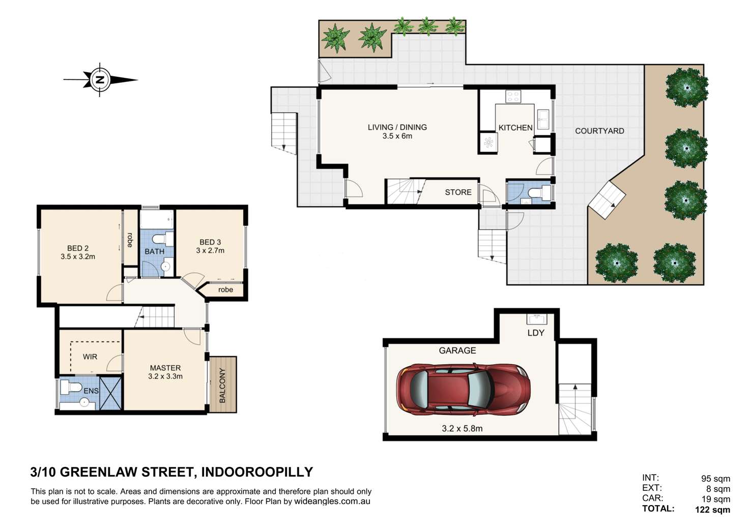 Floorplan of Homely townhouse listing, 3/10 Greenlaw Street, Indooroopilly QLD 4068