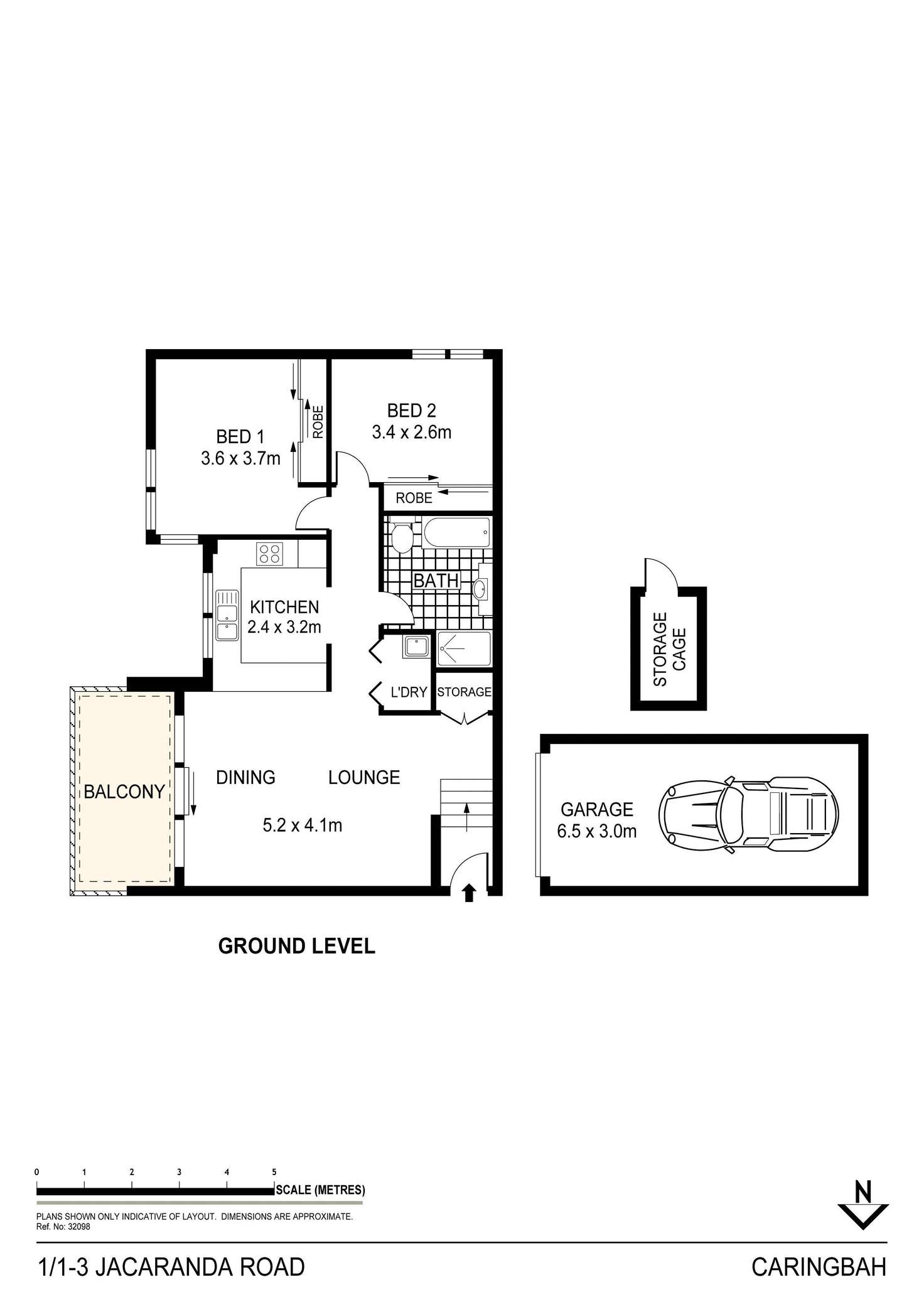 Floorplan of Homely apartment listing, 1/1-3 Jacaranda Road, Caringbah NSW 2229