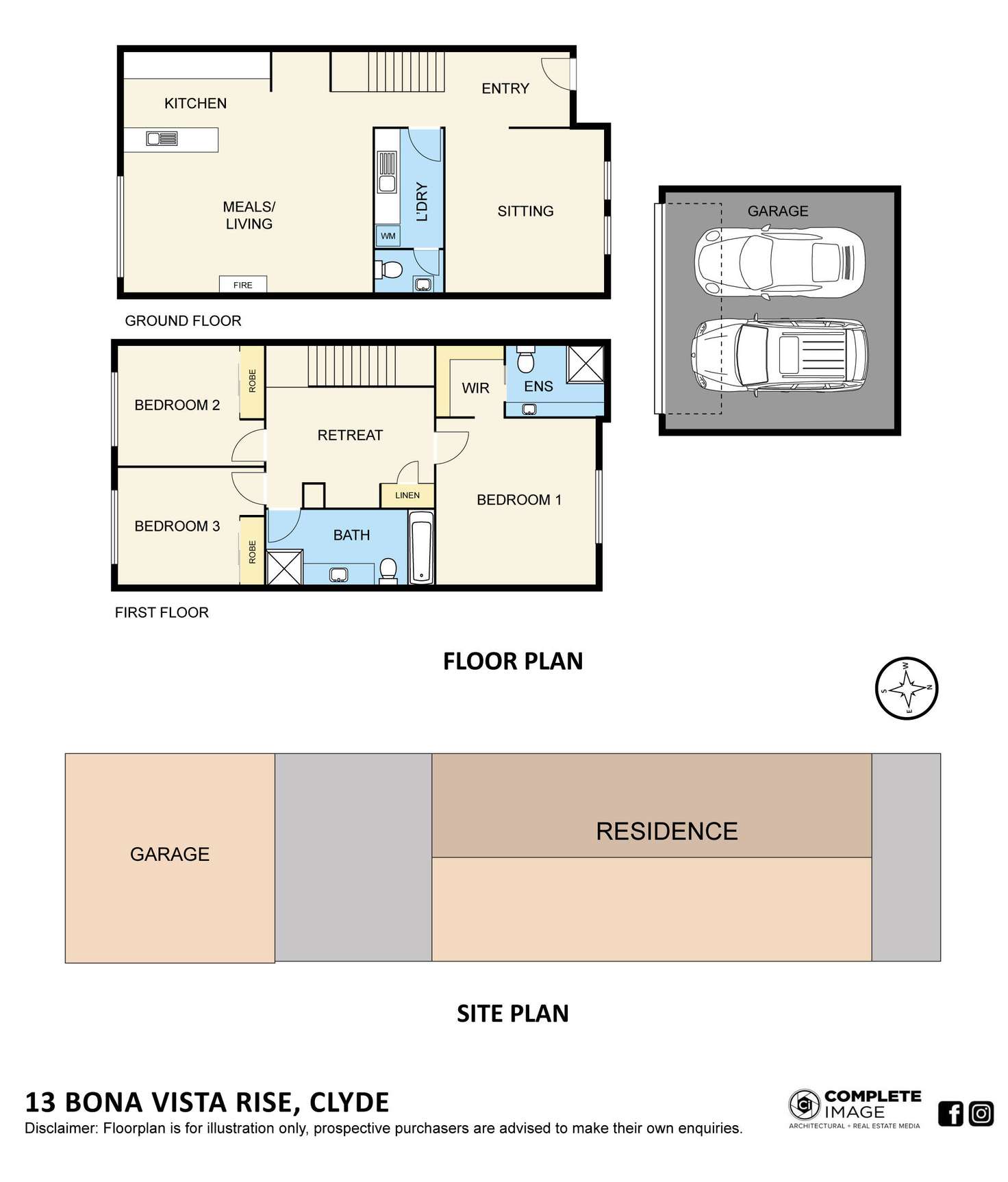 Floorplan of Homely townhouse listing, 13 Bona Vista Rise, Clyde VIC 3978