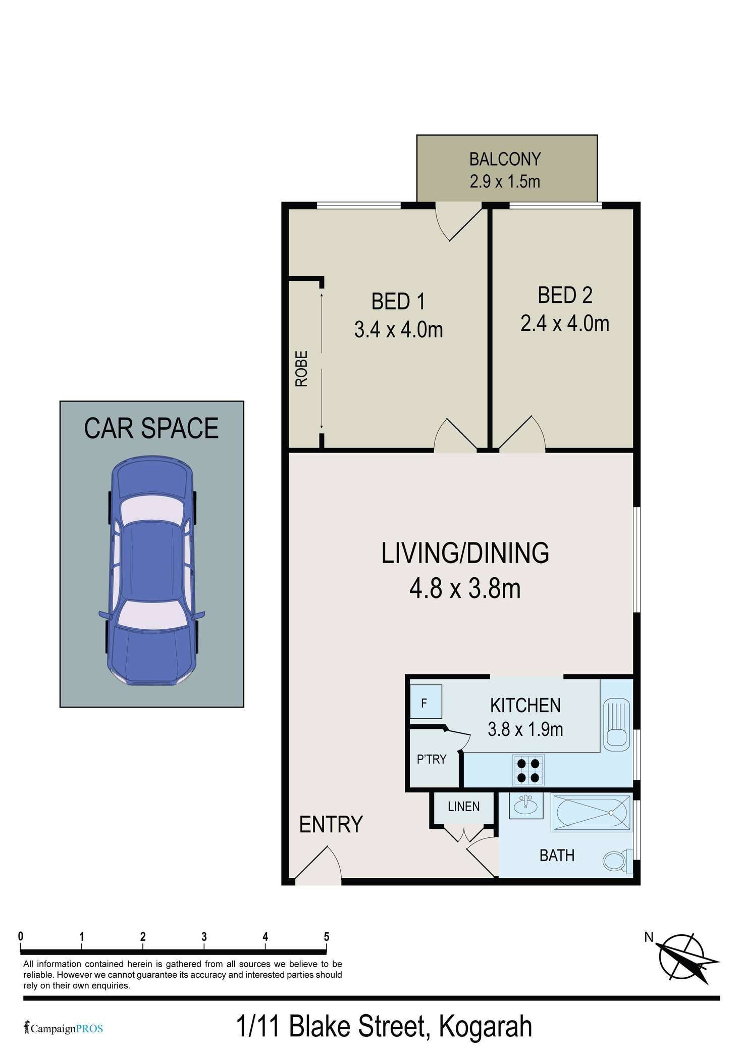 Floorplan of Homely apartment listing, 1/11 Blake Street, Kogarah NSW 2217