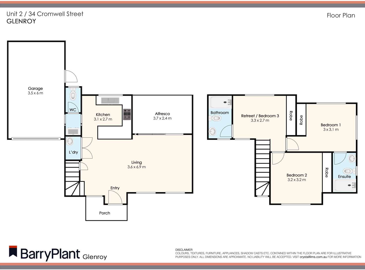 Floorplan of Homely unit listing, 2/34 Cromwell Street, Glenroy VIC 3046