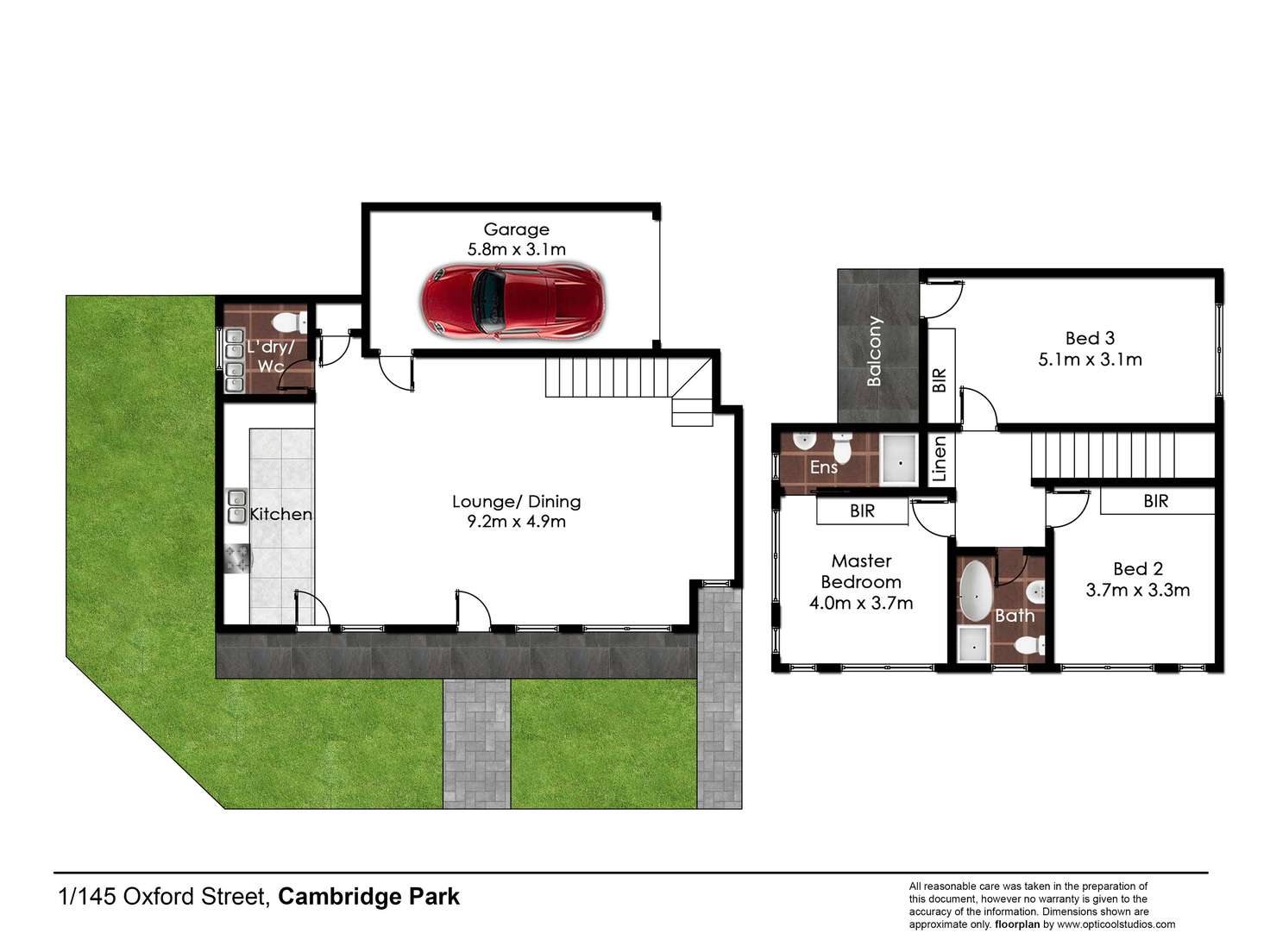 Floorplan of Homely townhouse listing, 1/145 Oxford Street, Cambridge Park NSW 2747