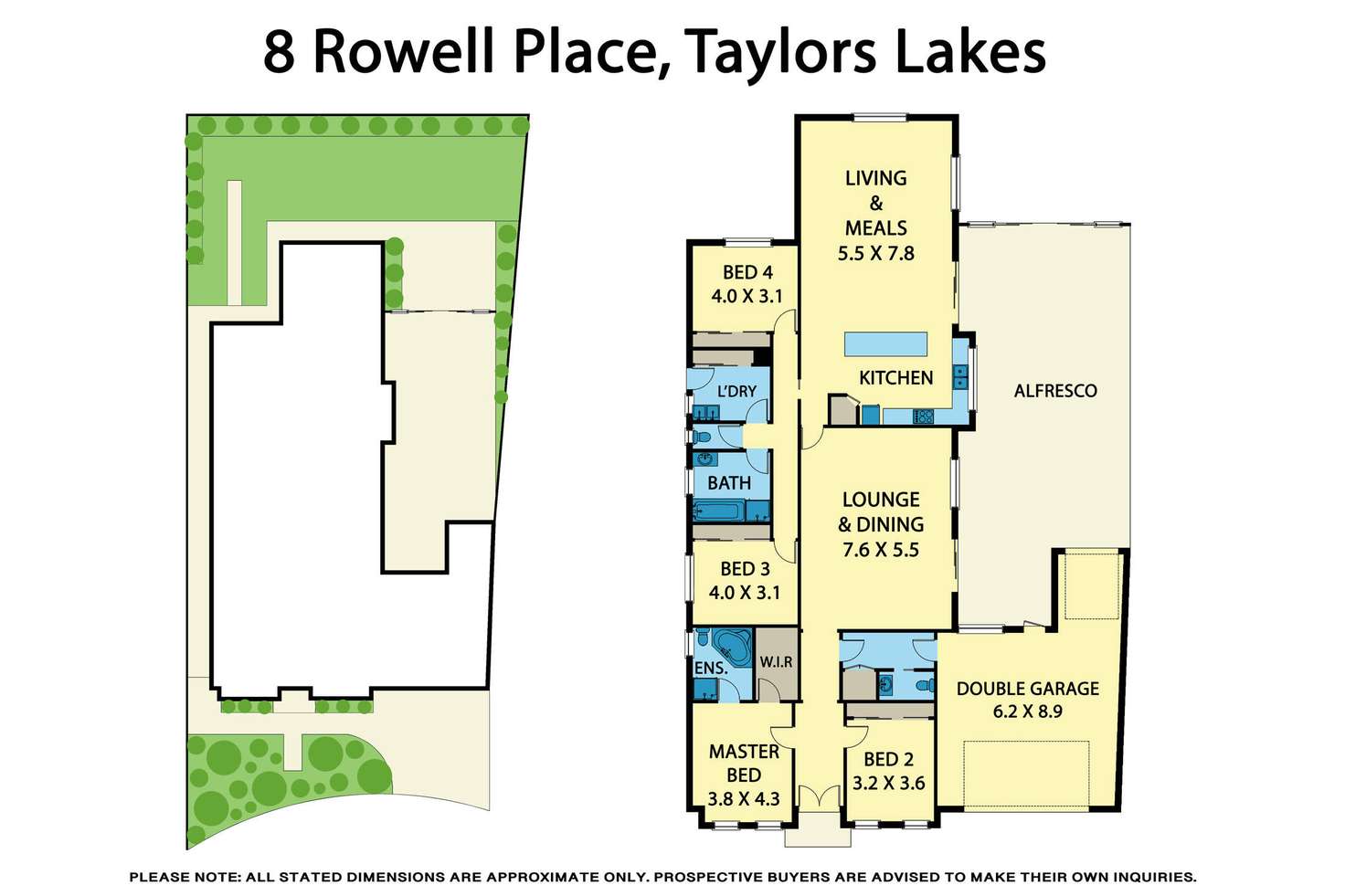 Floorplan of Homely house listing, 8 Rowell Place, Taylors Lakes VIC 3038