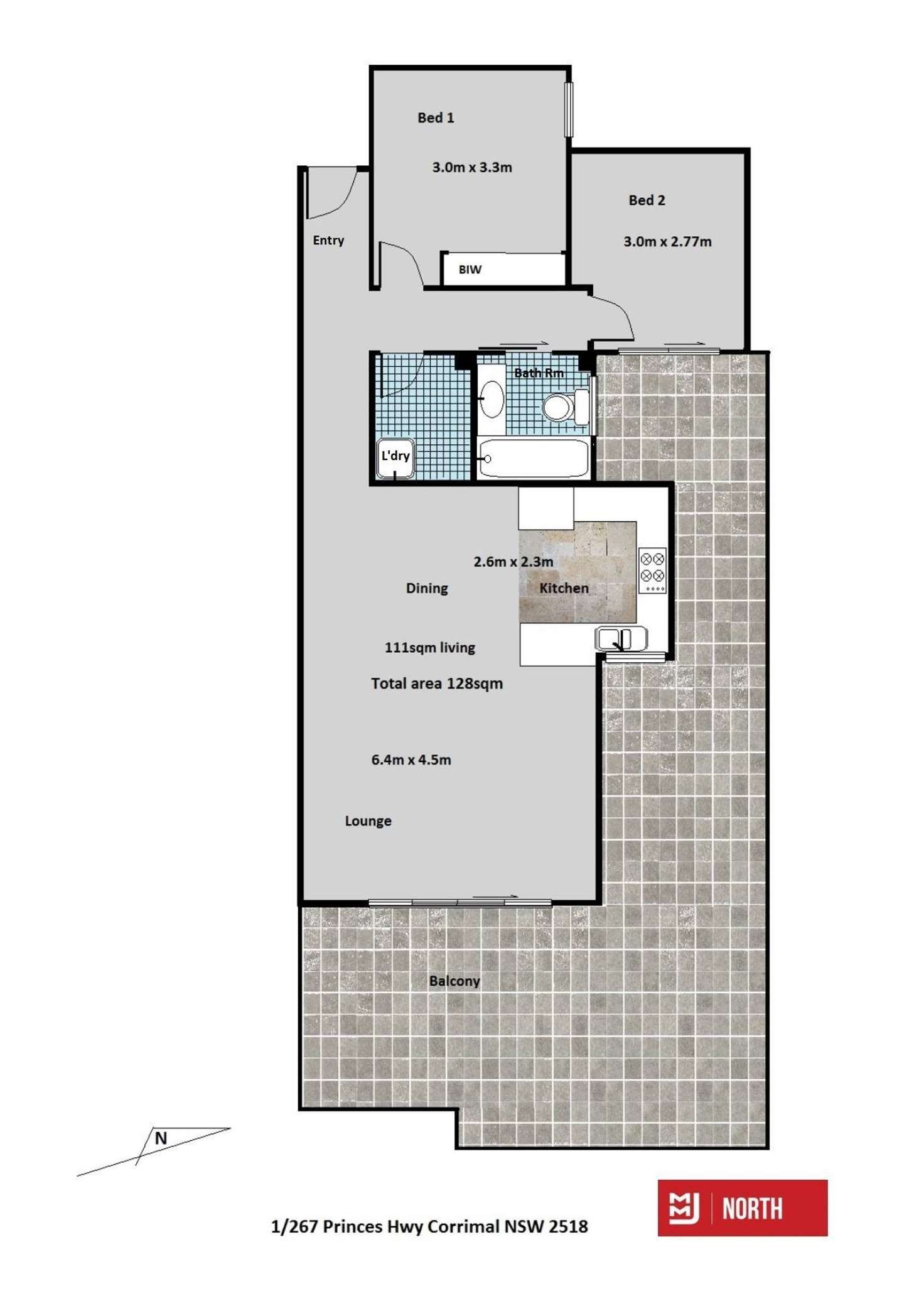 Floorplan of Homely apartment listing, 1/267 Princes Highway, Corrimal NSW 2518