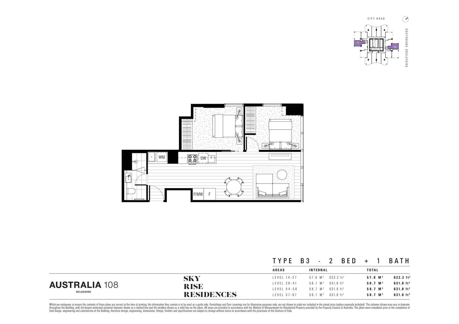 Floorplan of Homely apartment listing, 2106/70 Southbank Boulevard, Southbank VIC 3006
