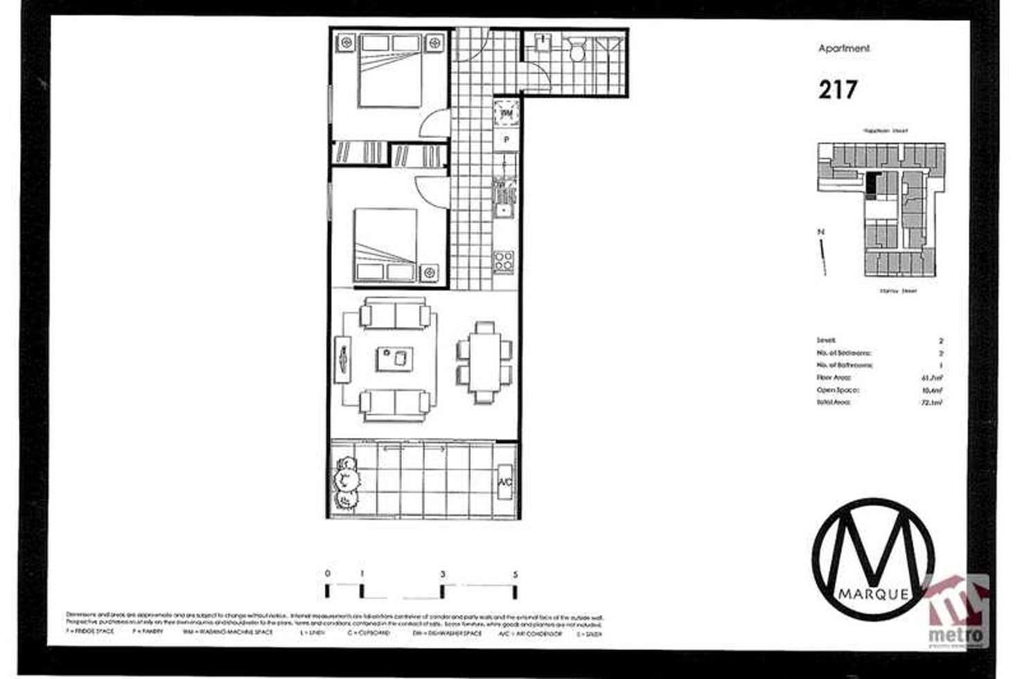 Floorplan of Homely apartment listing, 217/40 Stanley Street, Collingwood VIC 3066