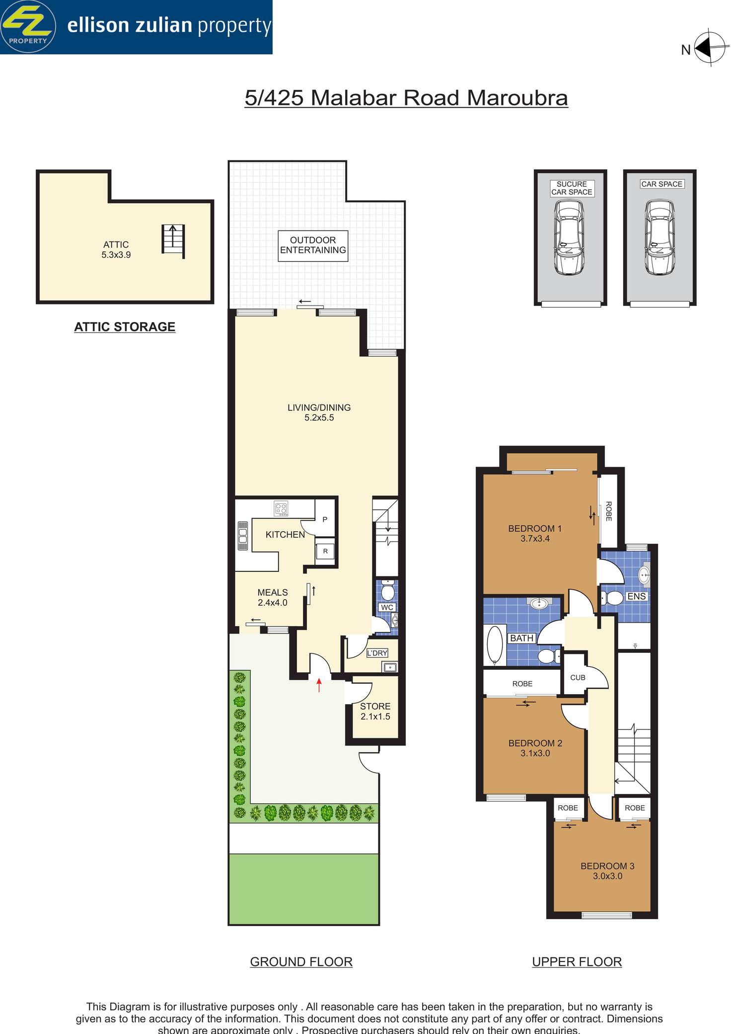 Floorplan of Homely townhouse listing, 5/425 Malabar Road, Maroubra NSW 2035