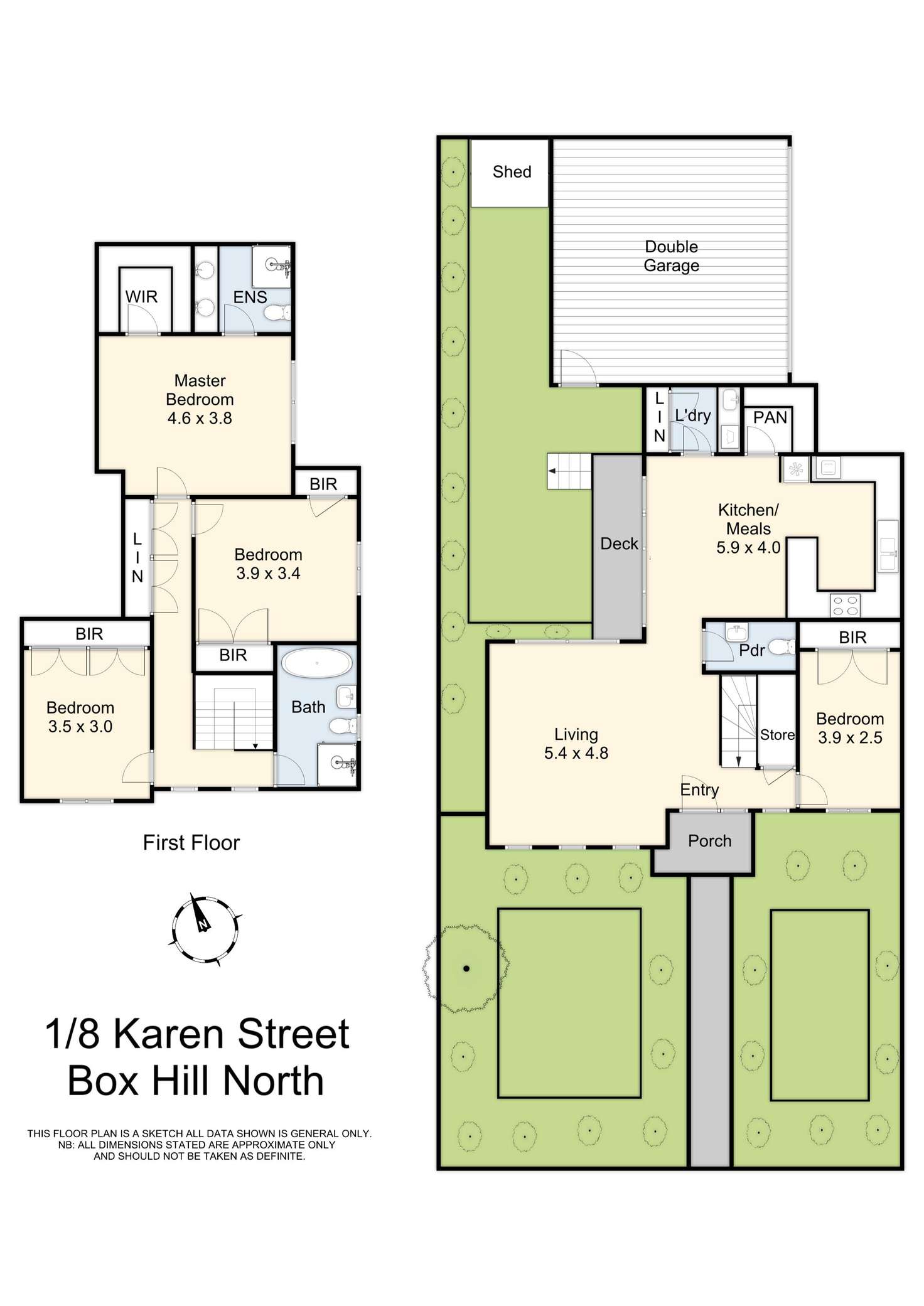 Floorplan of Homely townhouse listing, 1/8 Karen Street, Box Hill North VIC 3129