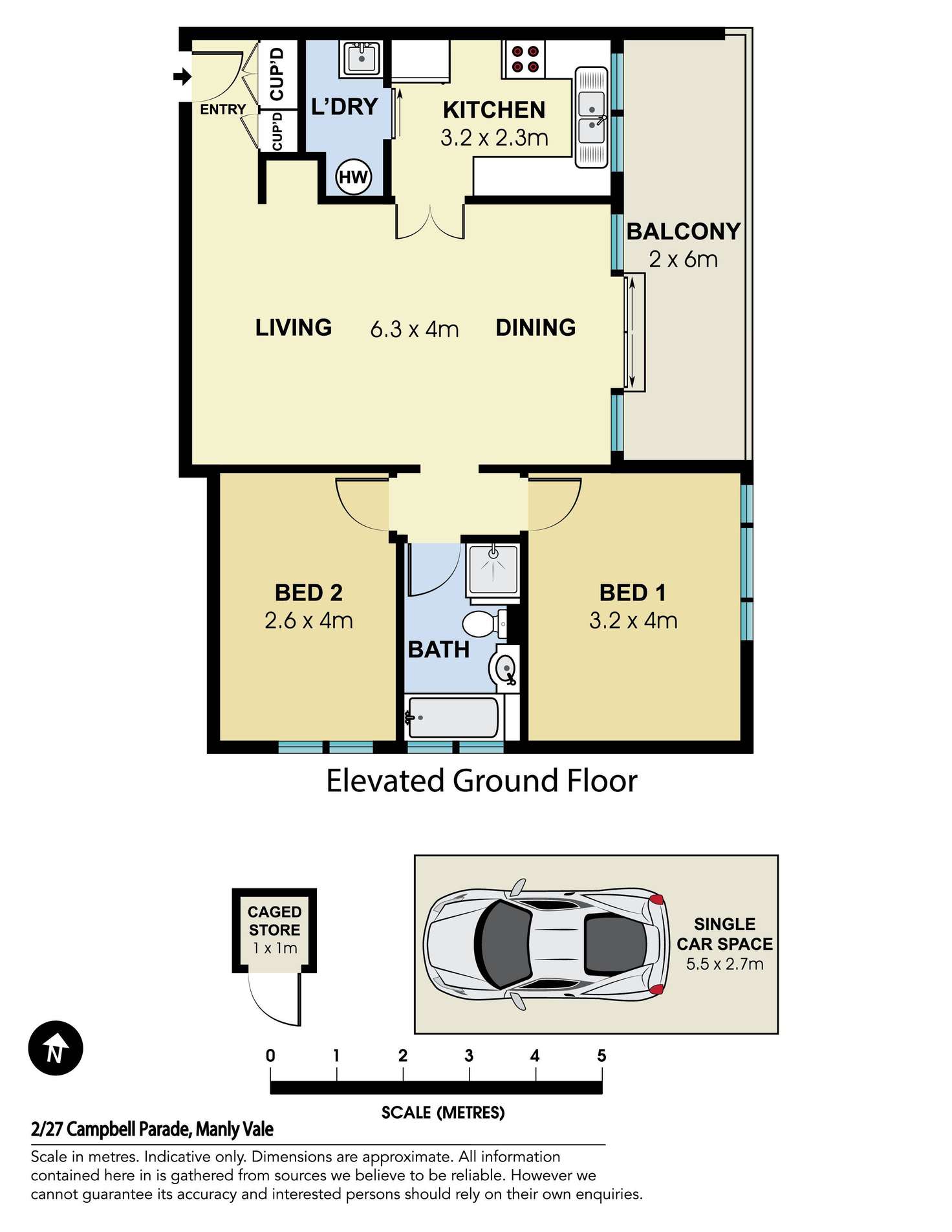 Floorplan of Homely unit listing, 2/27 Campbell Parade, Manly Vale NSW 2093