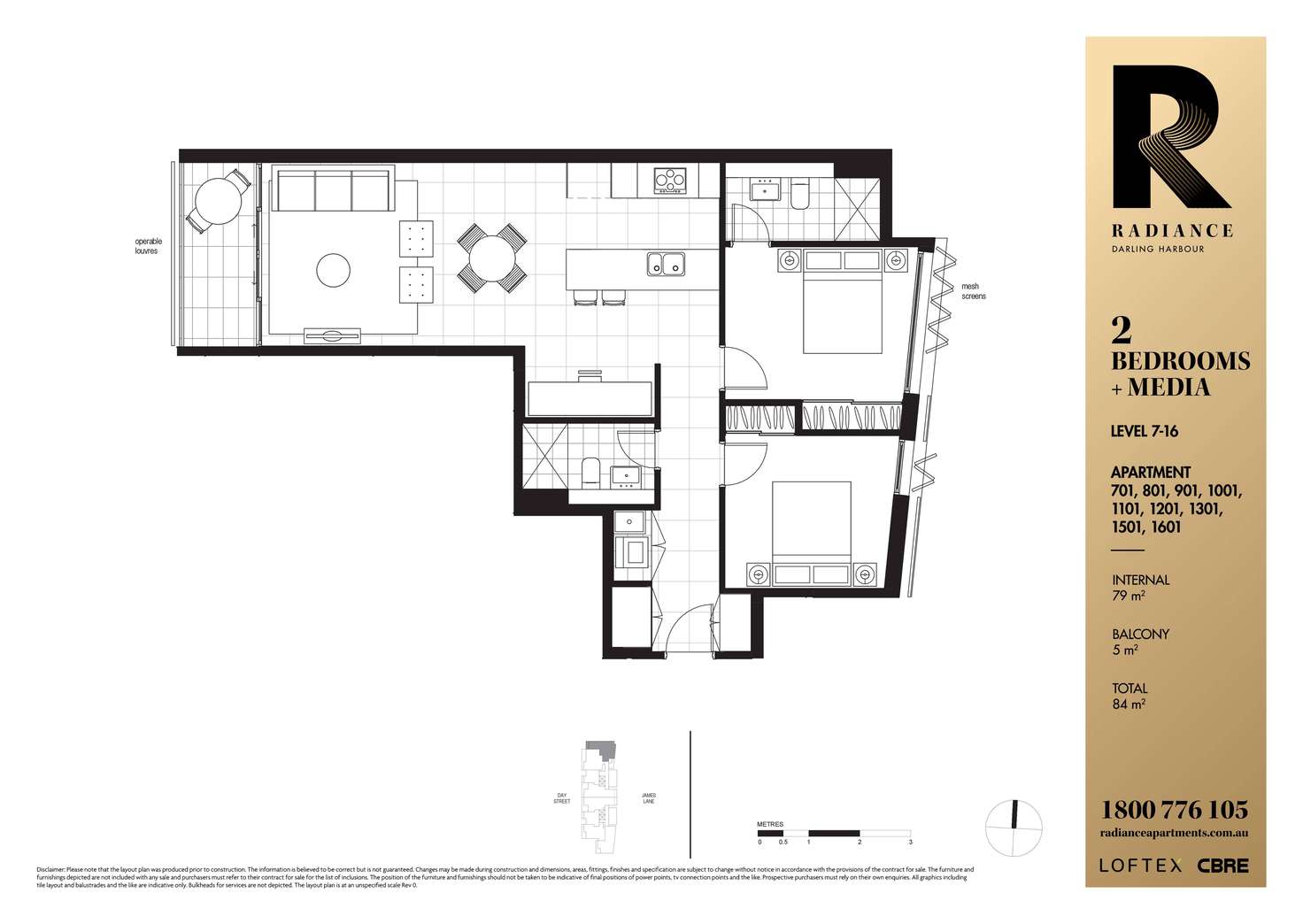 Floorplan of Homely apartment listing, 801/188 Day Street, Sydney NSW 2000