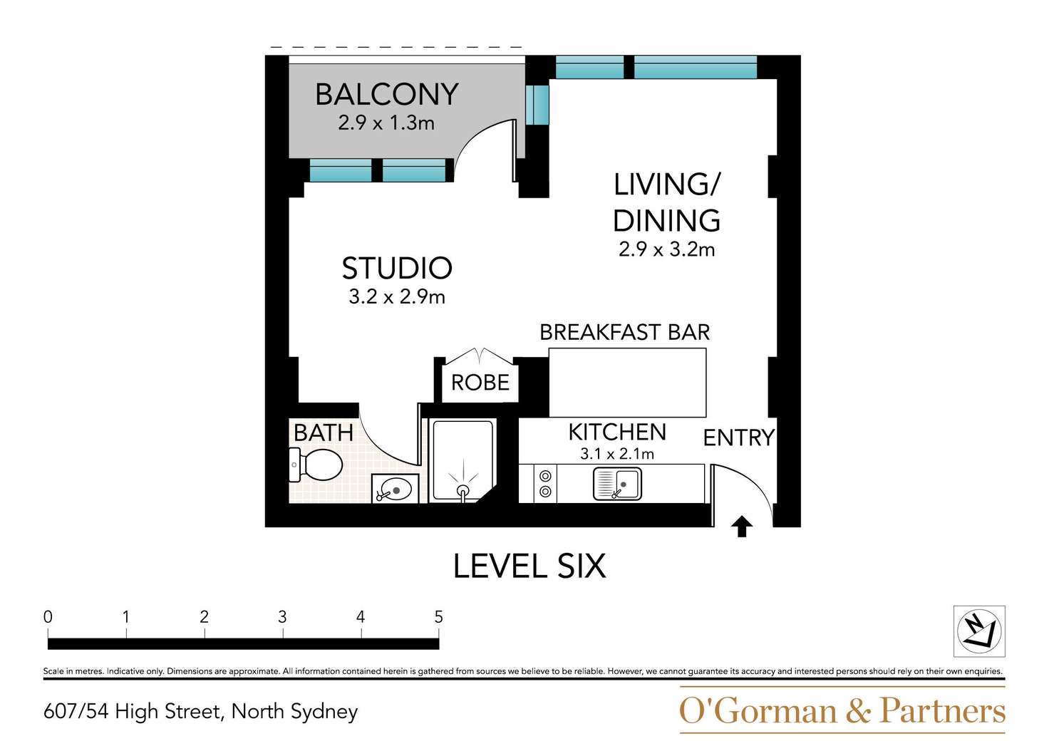 Floorplan of Homely apartment listing, 607/54 High Street, North Sydney NSW 2060
