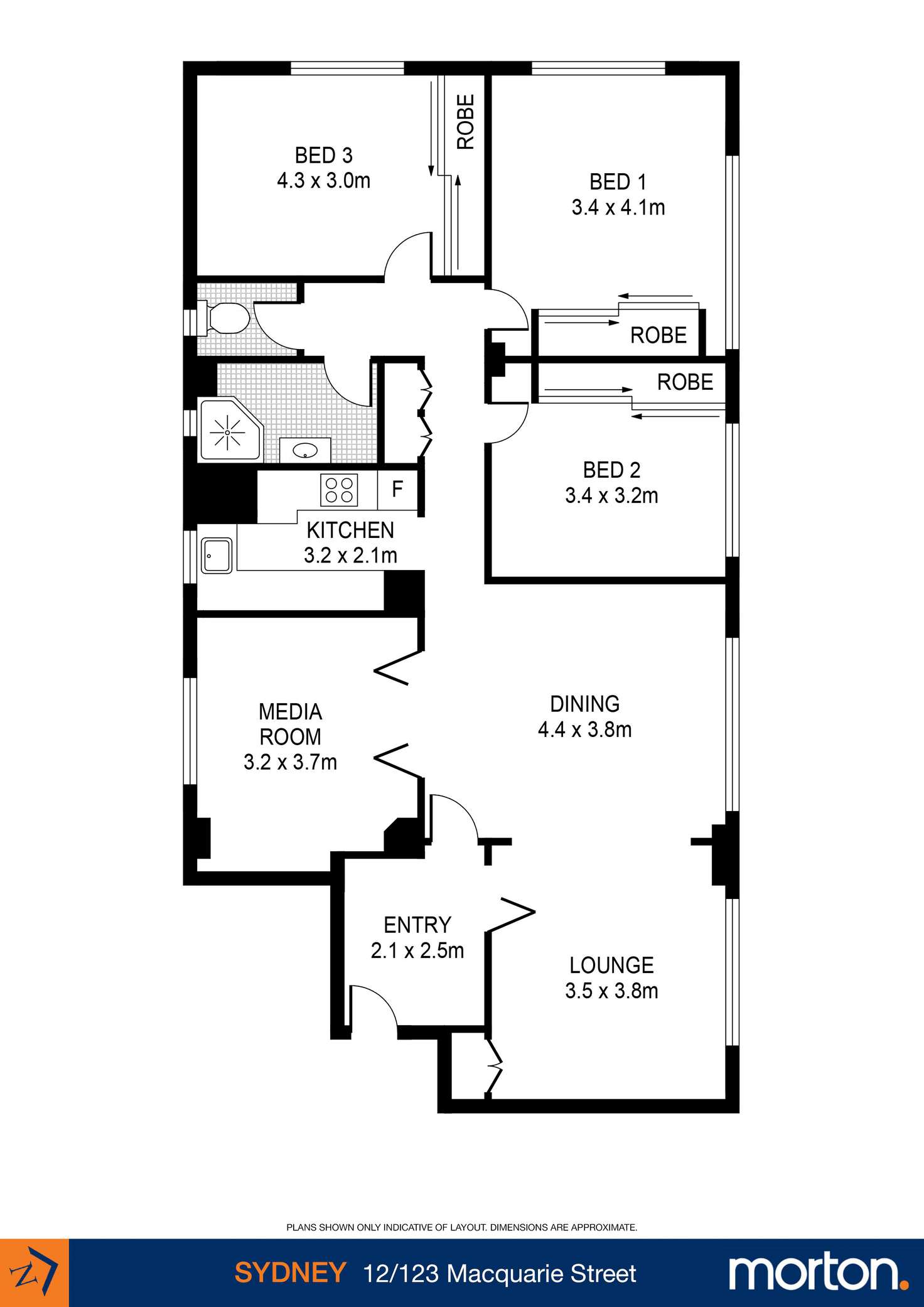 Floorplan of Homely apartment listing, 12/123-125 Macquarie Street, Sydney NSW 2000