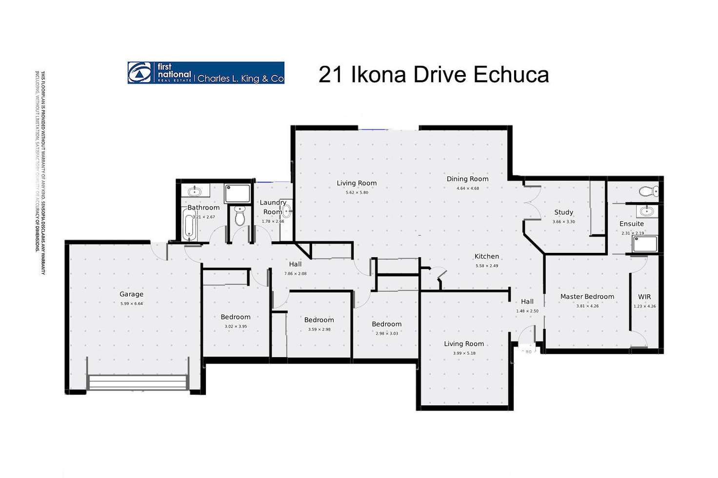 Floorplan of Homely house listing, 21 Ikona Drive, Echuca VIC 3564