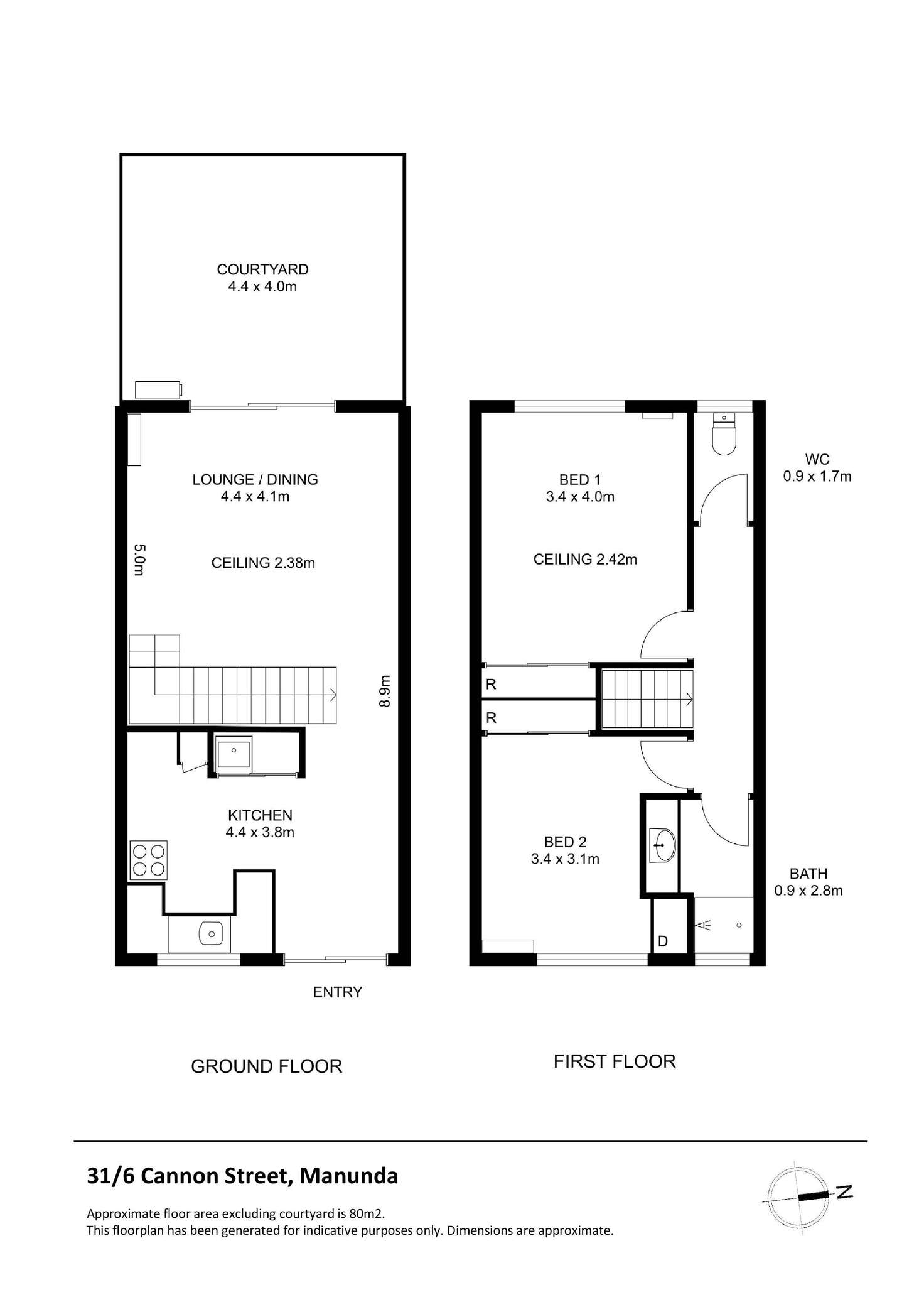 Floorplan of Homely townhouse listing, 31/6-8 Cannon Street, Manunda QLD 4870
