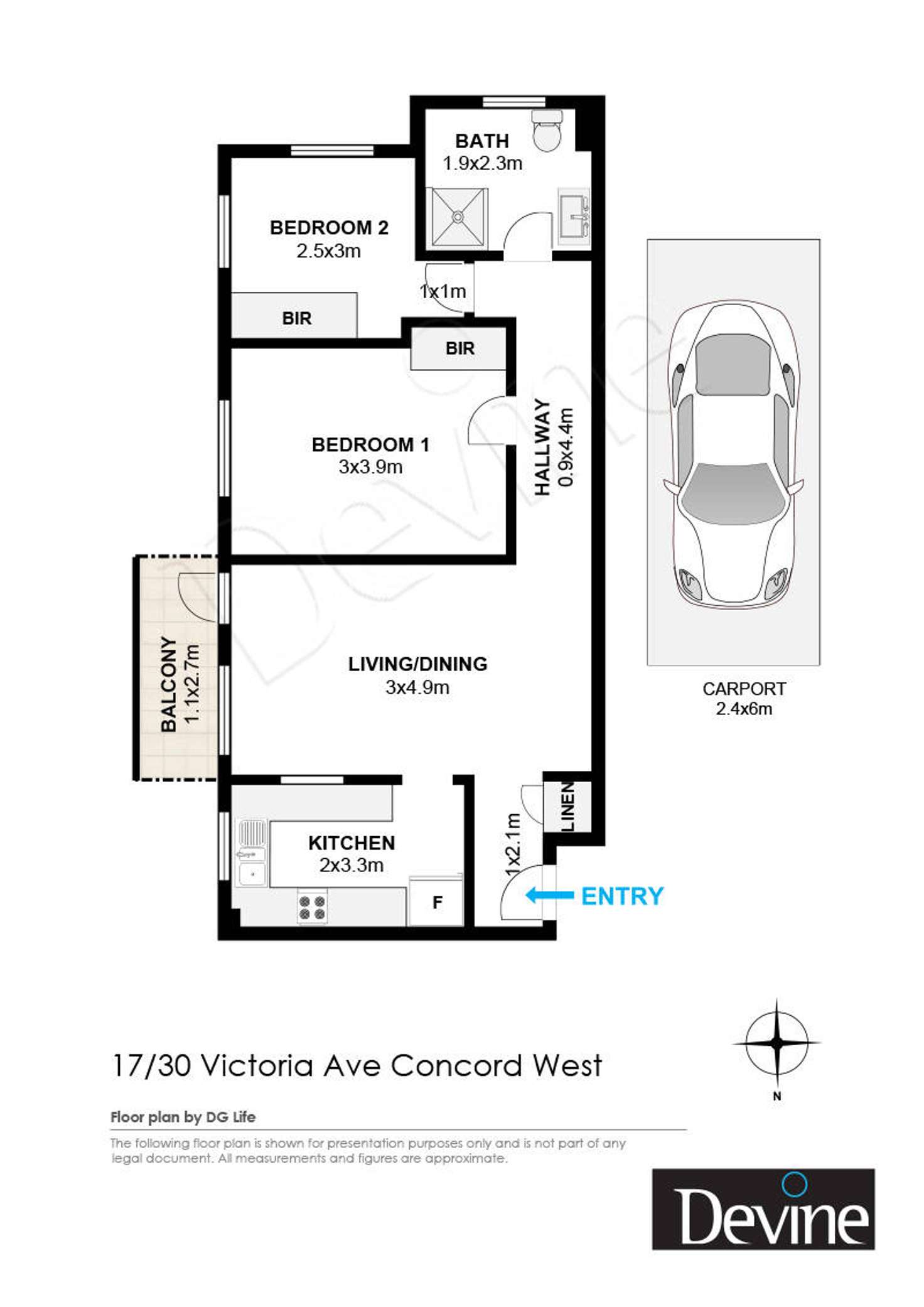 Floorplan of Homely apartment listing, 17/30 Victoria Avenue, Concord West NSW 2138