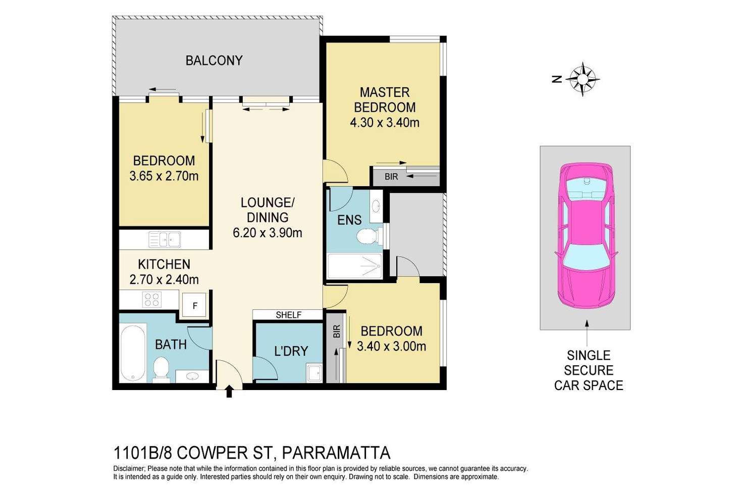 Floorplan of Homely apartment listing, Level 11/1101B/8 Cowper Street, Parramatta NSW 2150