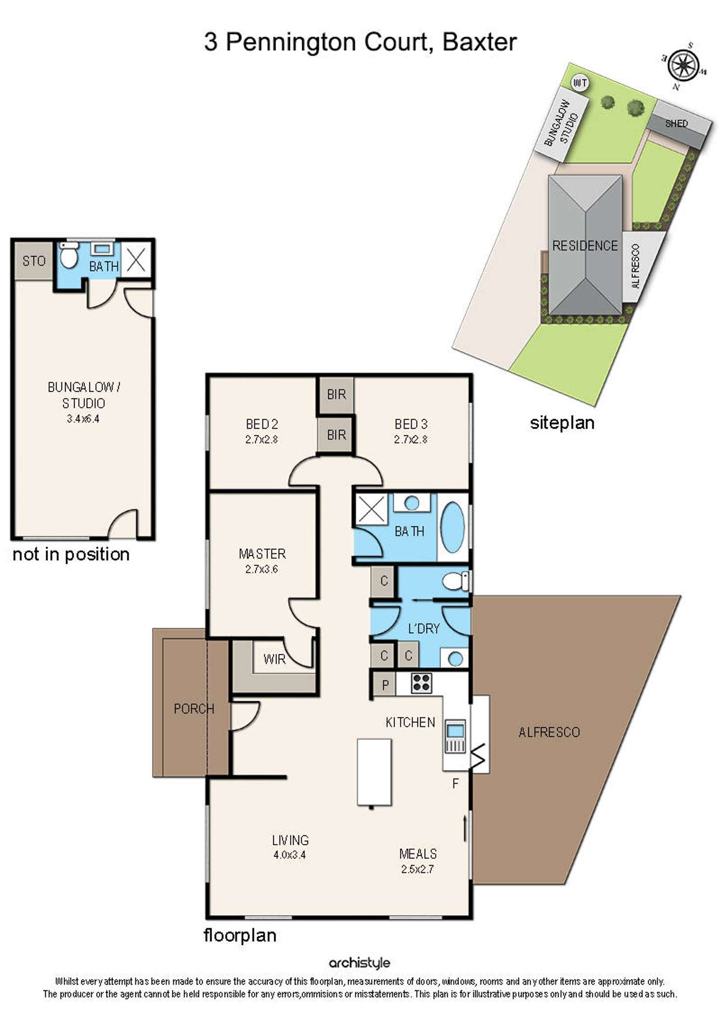 Floorplan of Homely house listing, 3 Pennington Court, Baxter VIC 3911