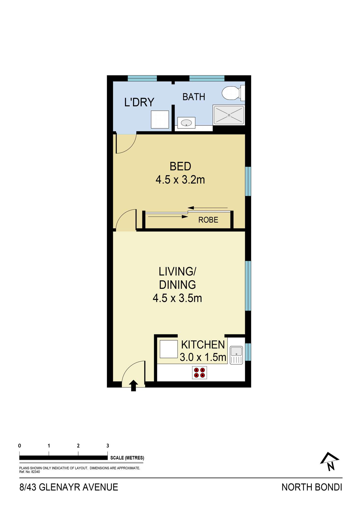 Floorplan of Homely apartment listing, 8/43 Glenayr Avenue, North Bondi NSW 2026
