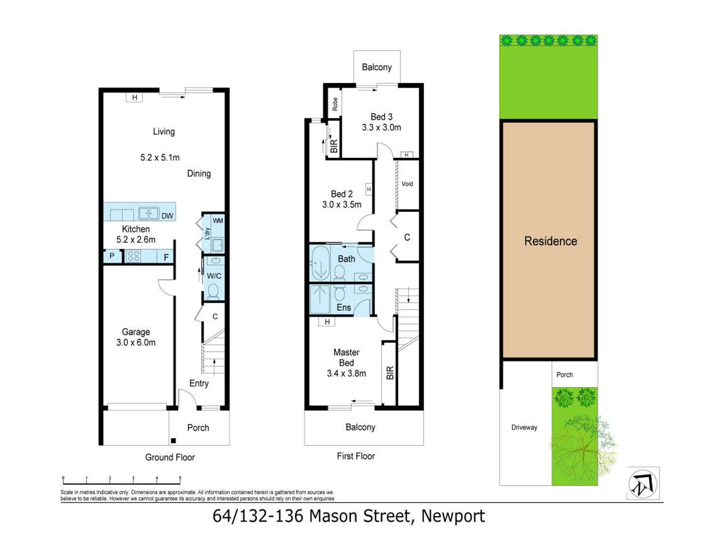 Floorplan of Homely townhouse listing, 64/124-136 Mason Street, Newport VIC 3015