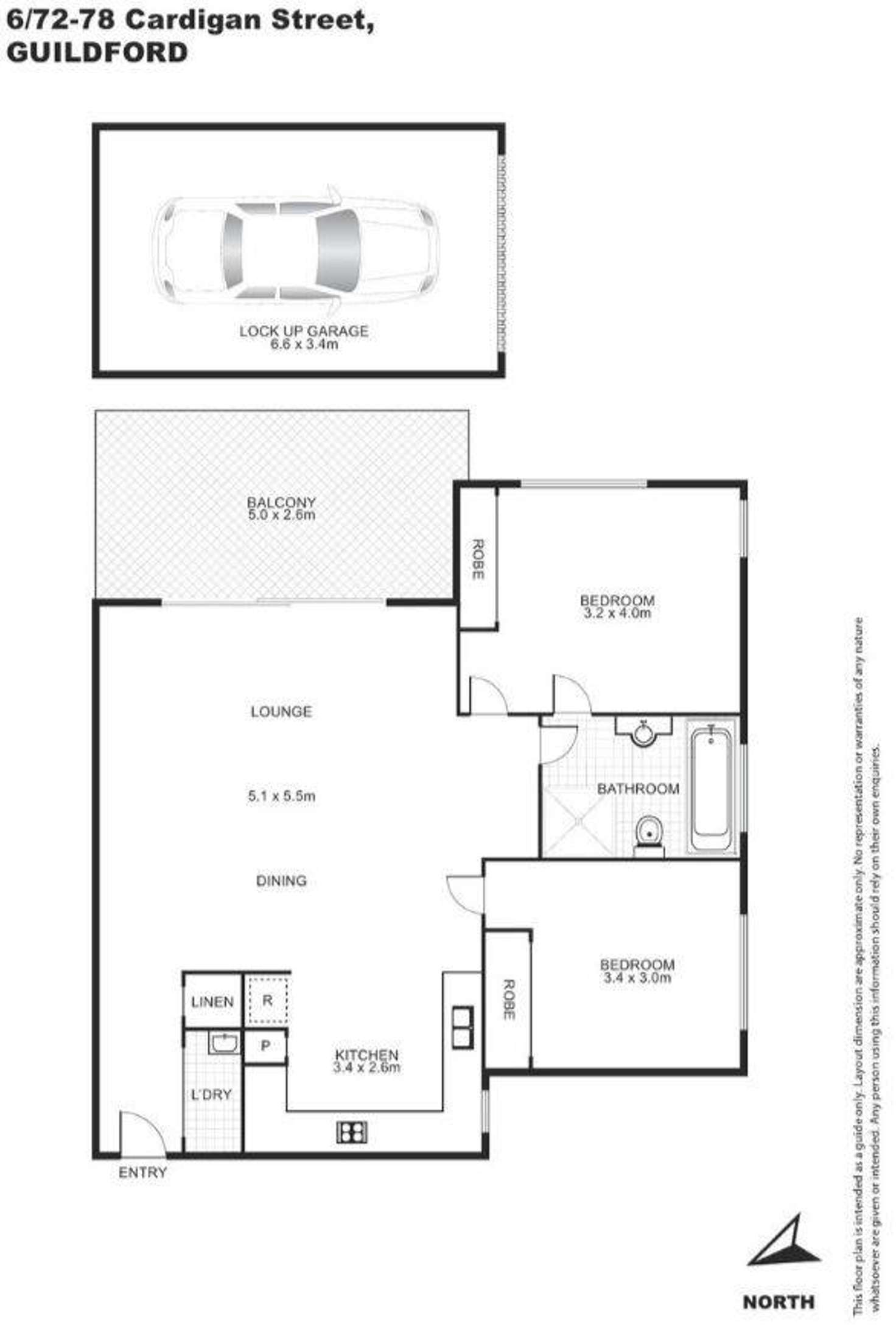 Floorplan of Homely unit listing, 6/72-78 Cardigan Street, Guildford NSW 2161