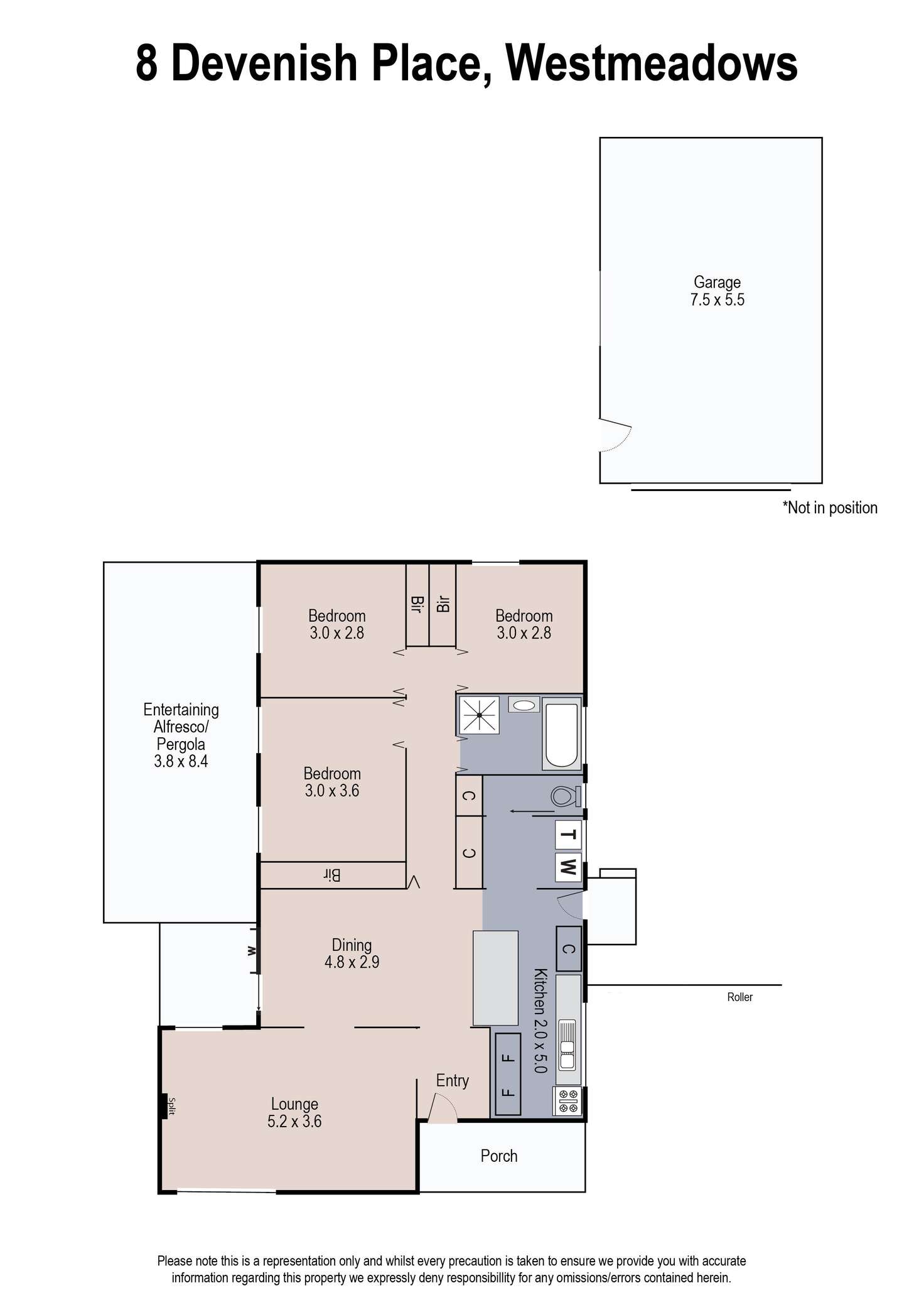 Floorplan of Homely house listing, 8 Devenish Court, Westmeadows VIC 3049