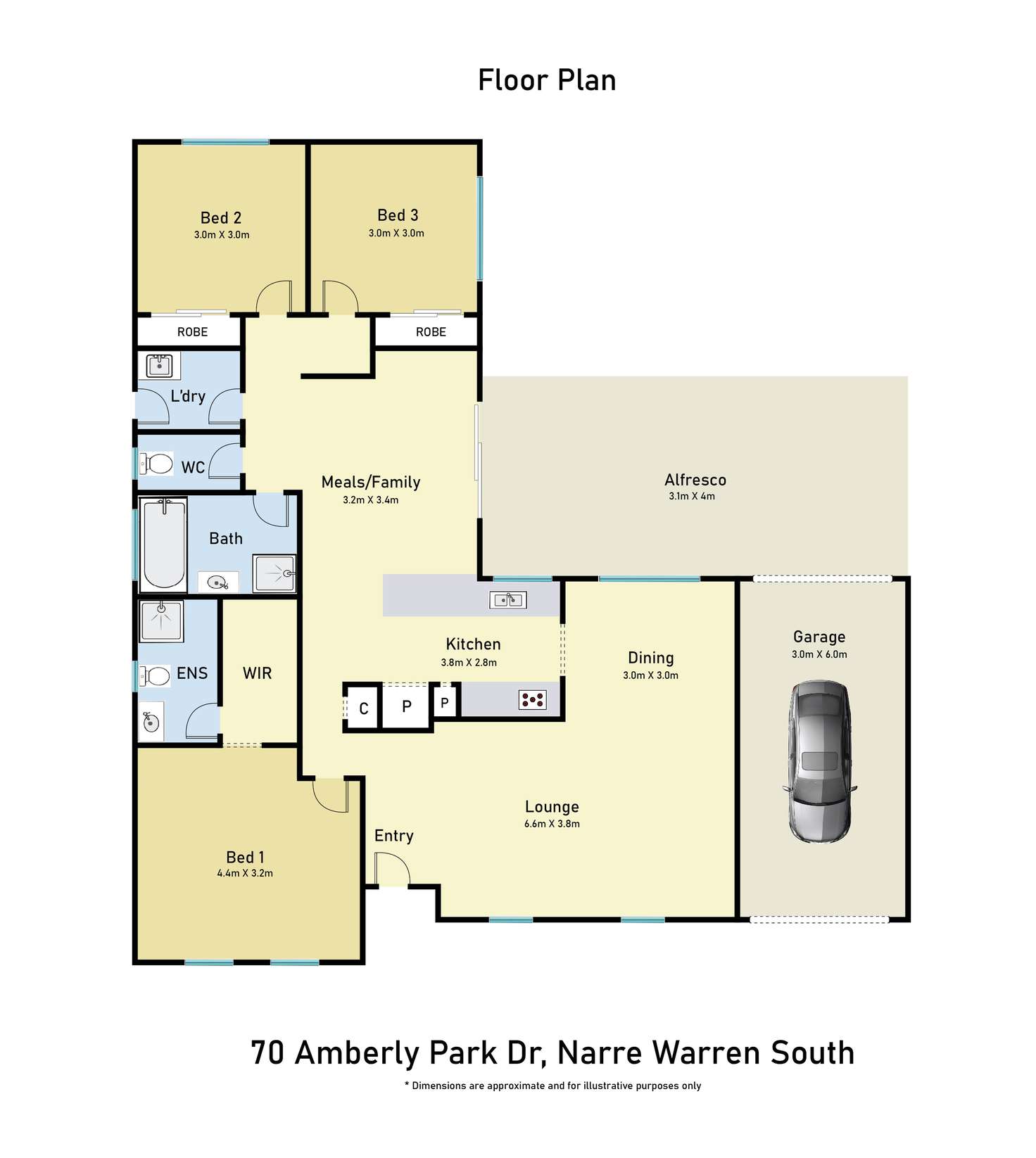 Floorplan of Homely house listing, 70 Amberly Park Drive, Narre Warren South VIC 3805