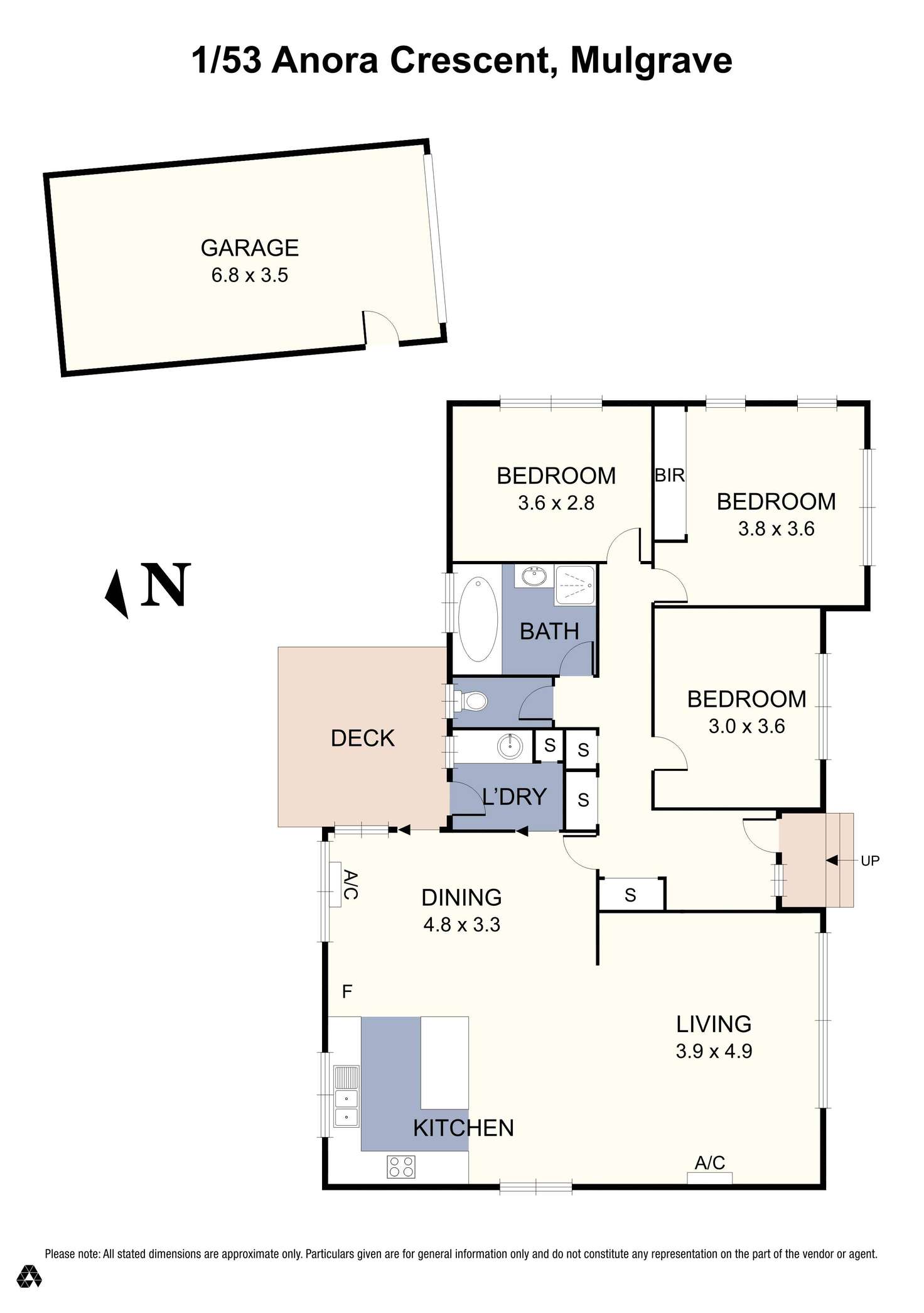 Floorplan of Homely unit listing, 1/53 Anora Crescent, Mulgrave VIC 3170